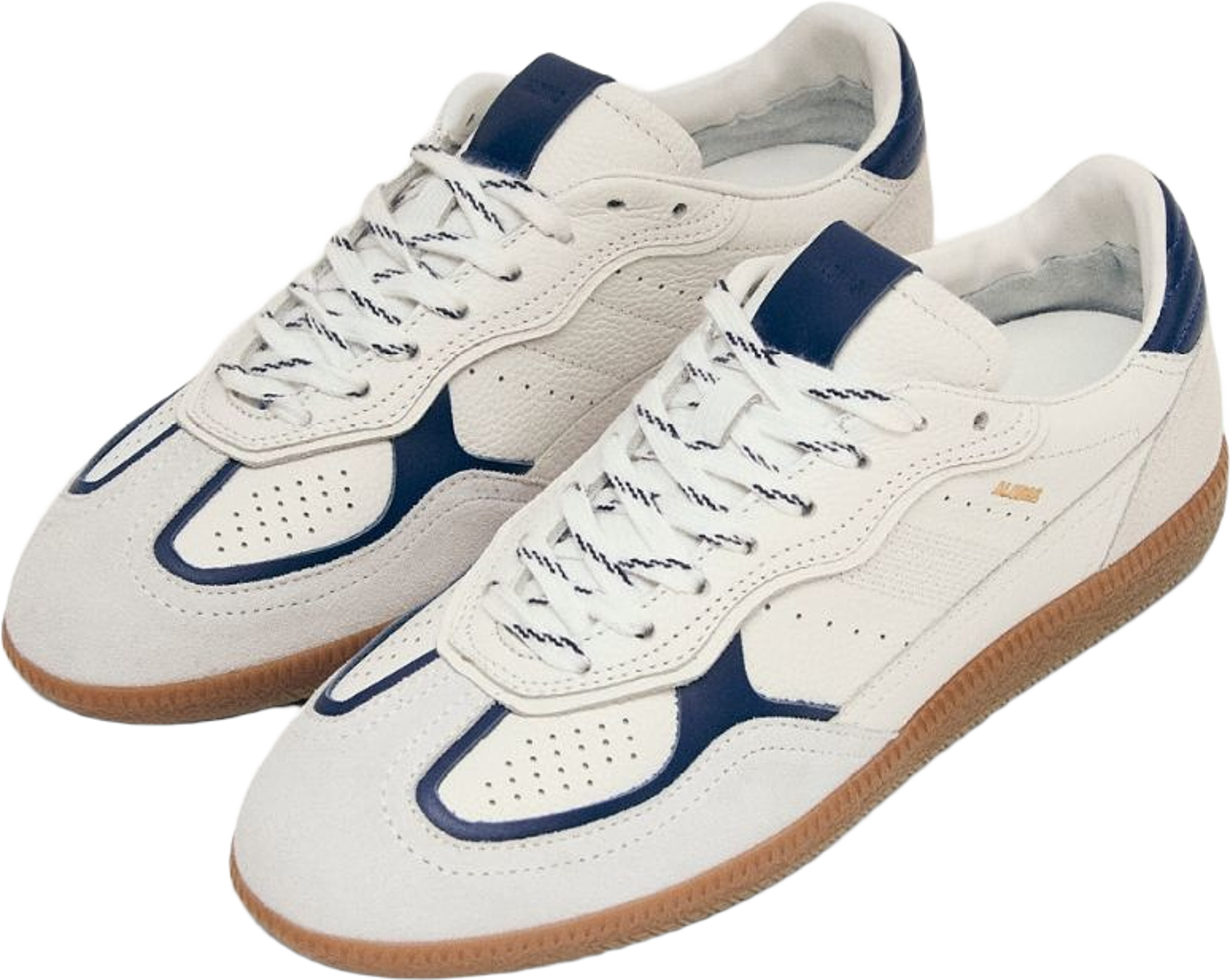 Tb.490 Rife Grain White Navy Leather Sneakers