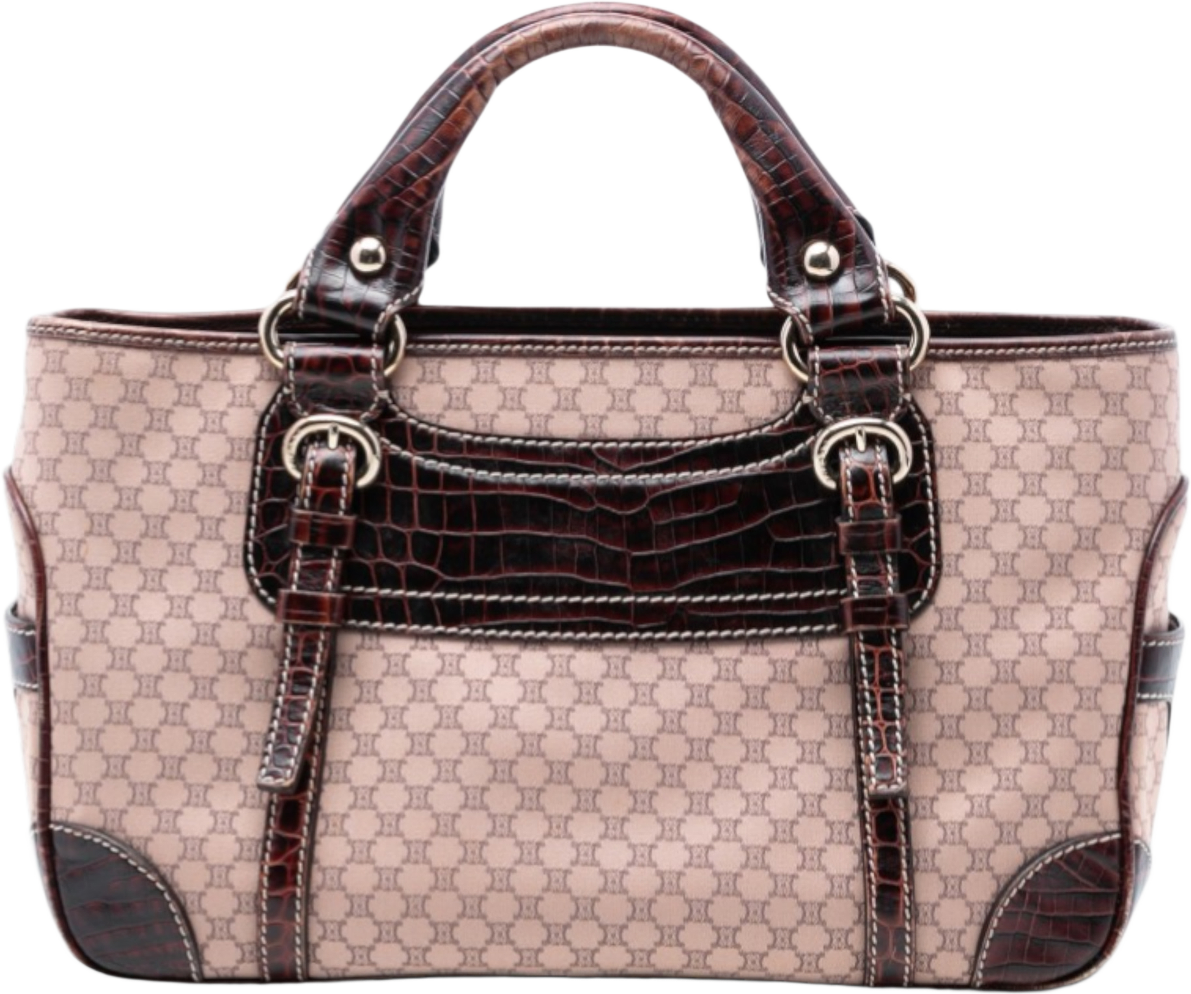 Celine Macadam Canvas Boogie Handbag, från Luxclusif, i färgen beige. Klicka för att öppna bilden i stort format