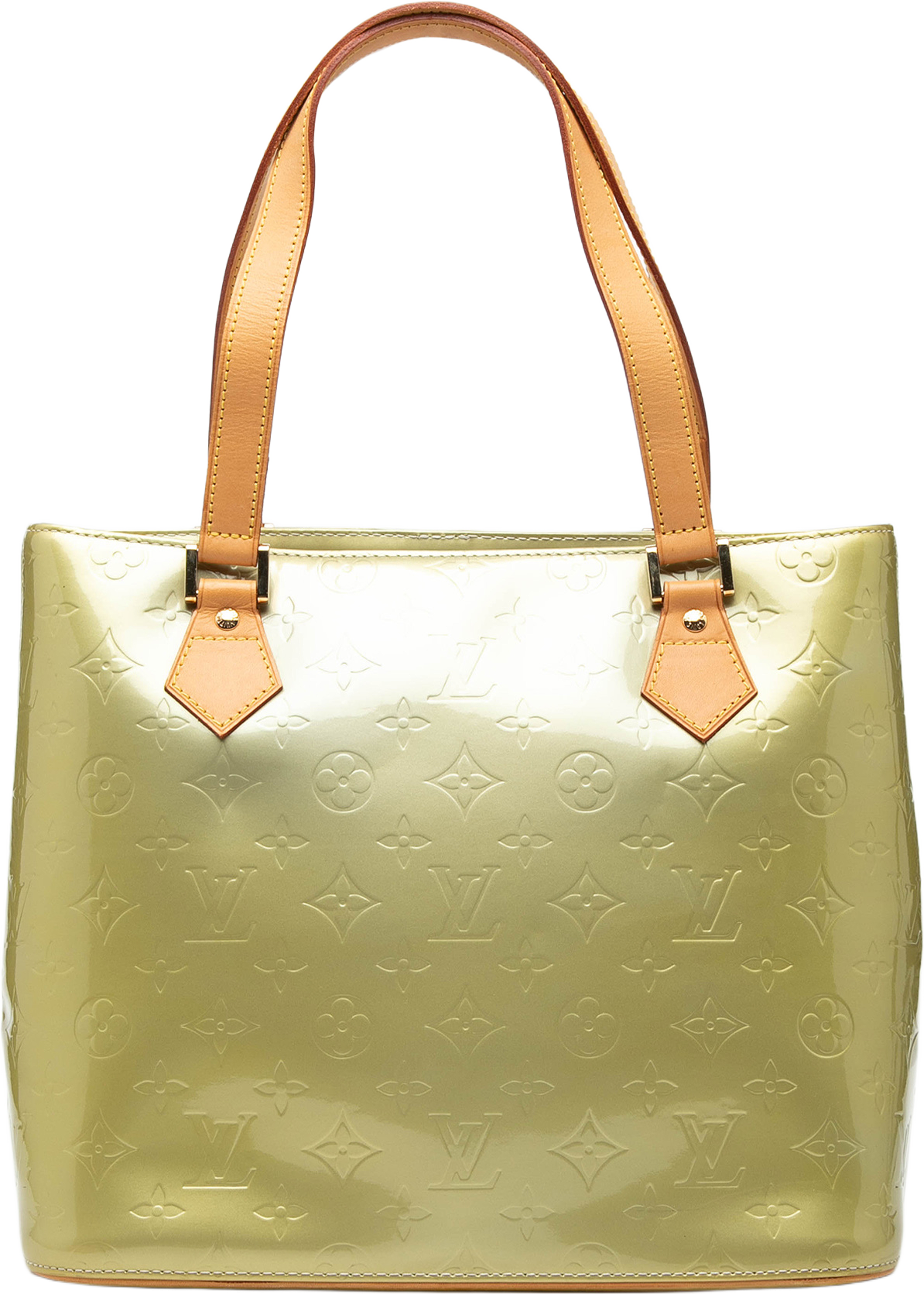 Louis Vuitton Monogram Vernis Houston, från Luxclusif, i färgen light green. Klicka för att öppna bilden i stort format