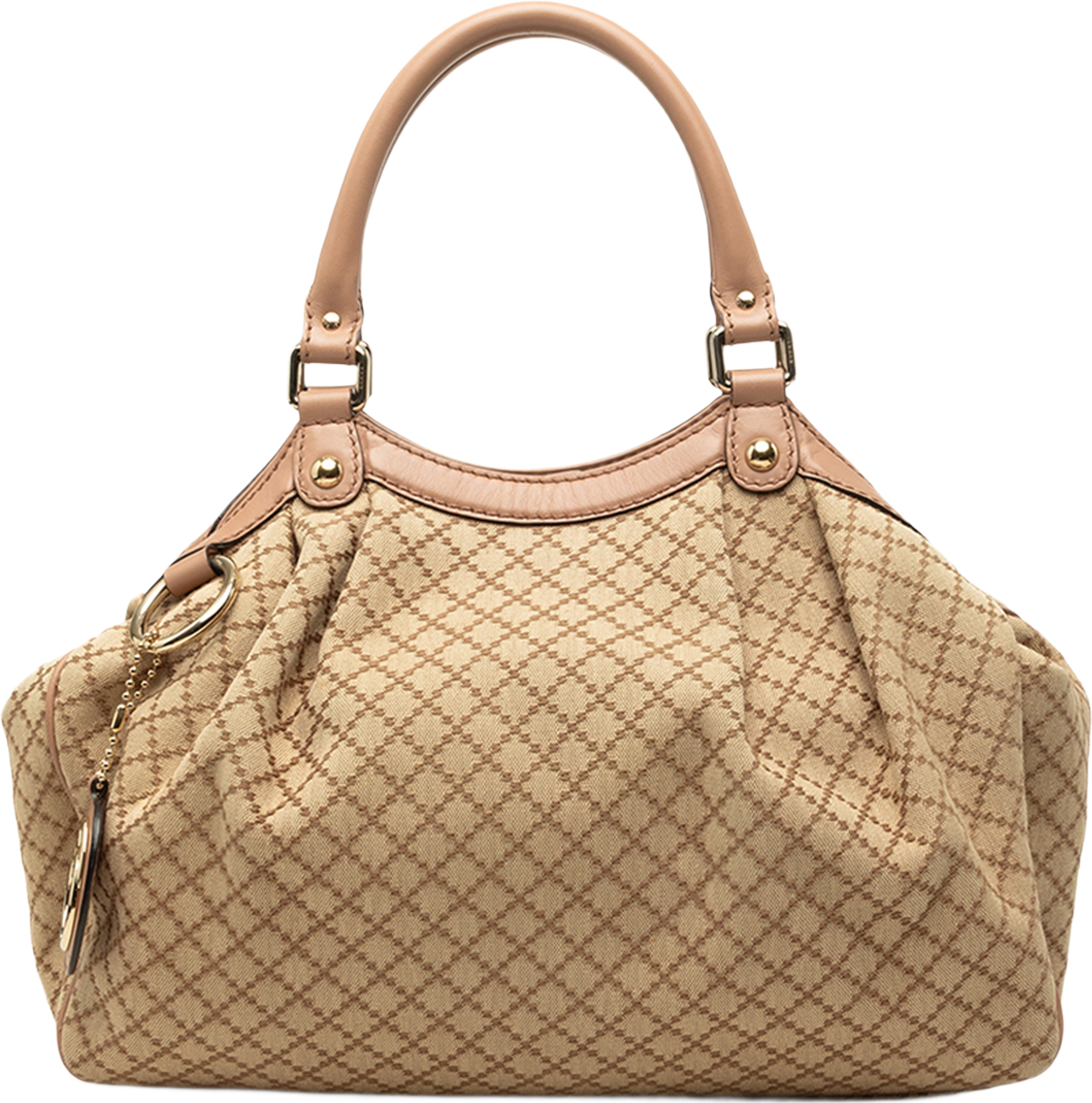 Gucci Medium Diamante Canvas Sukey Tote, från Luxclusif, i färgen beige. Klicka för att öppna bilden i stort format