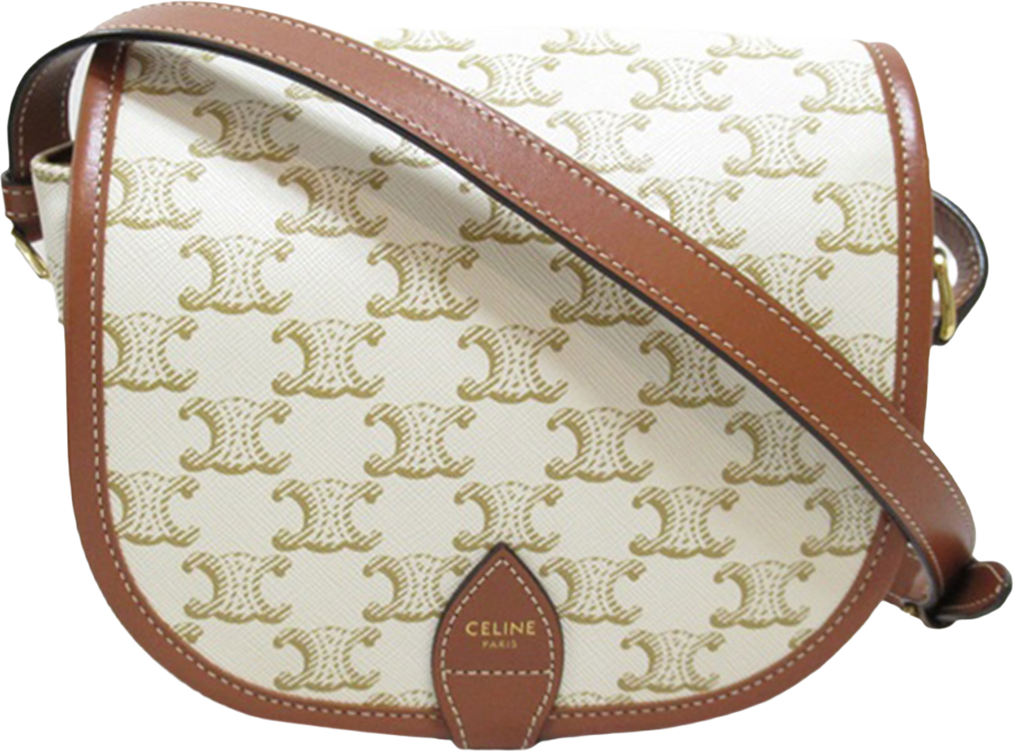 Celine Monogram Triomphe Crossbody, från Luxclusif, i färgen white. Klicka för att öppna bilden i stort format