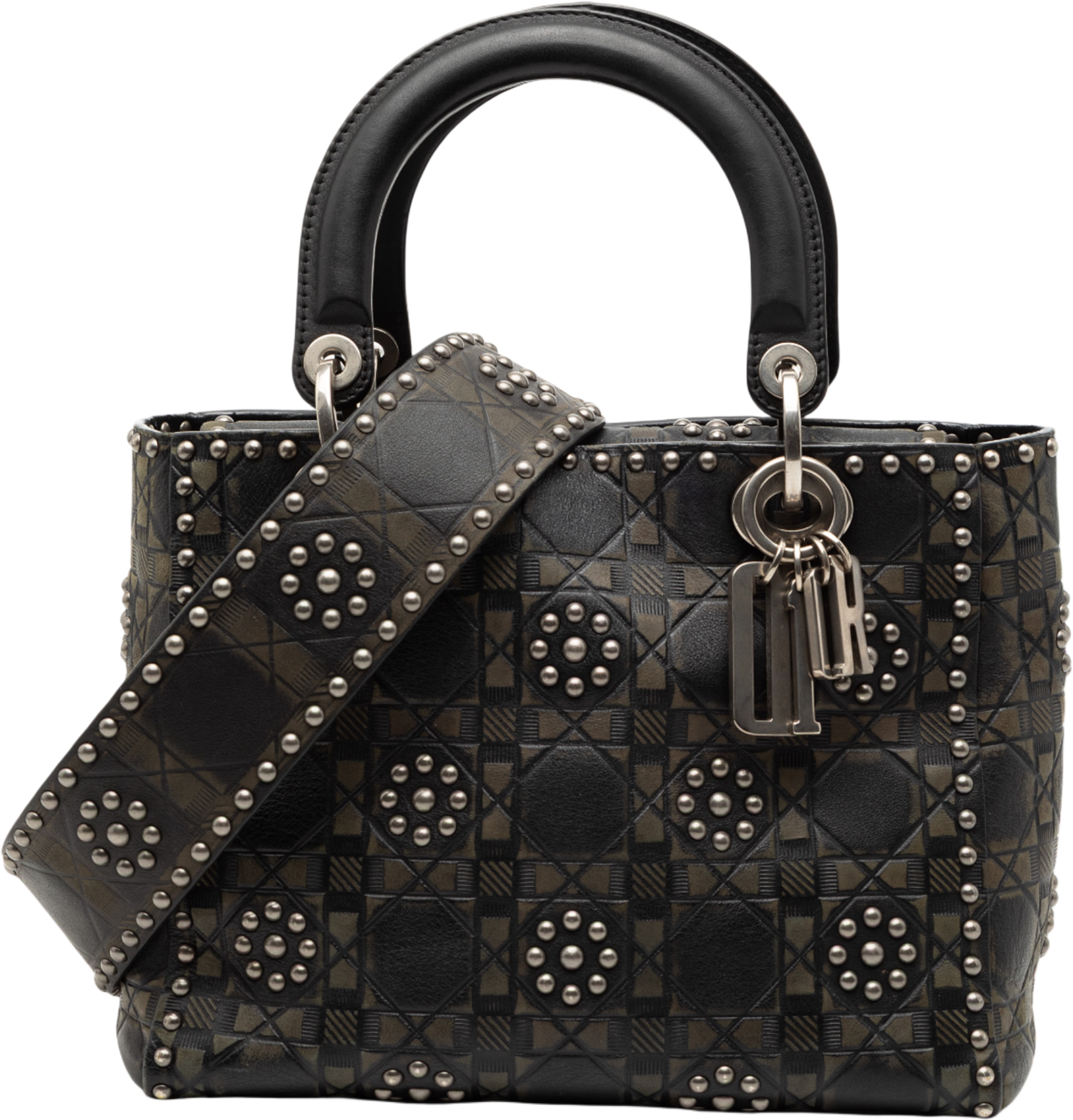 Dior Medium Calfskin Cannage Embossed Flower Studded Supple Lady Dior, från Luxclusif, i färgen black. Klicka för att öppna bilden i stort format