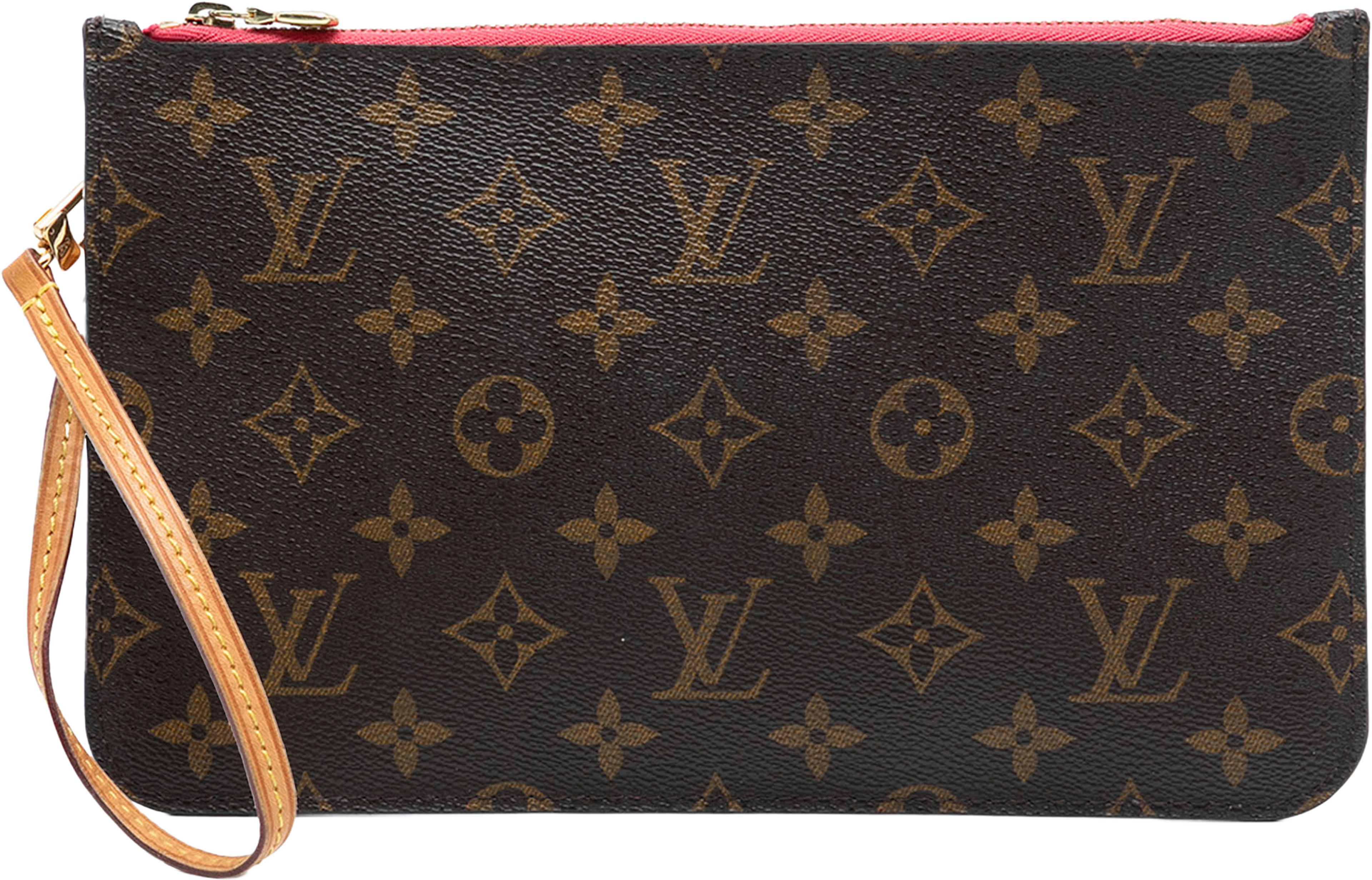 Louis Vuitton Monogram Neverfull Pouch, från Luxclusif, i färgen brown. Klicka för att öppna bilden i stort format