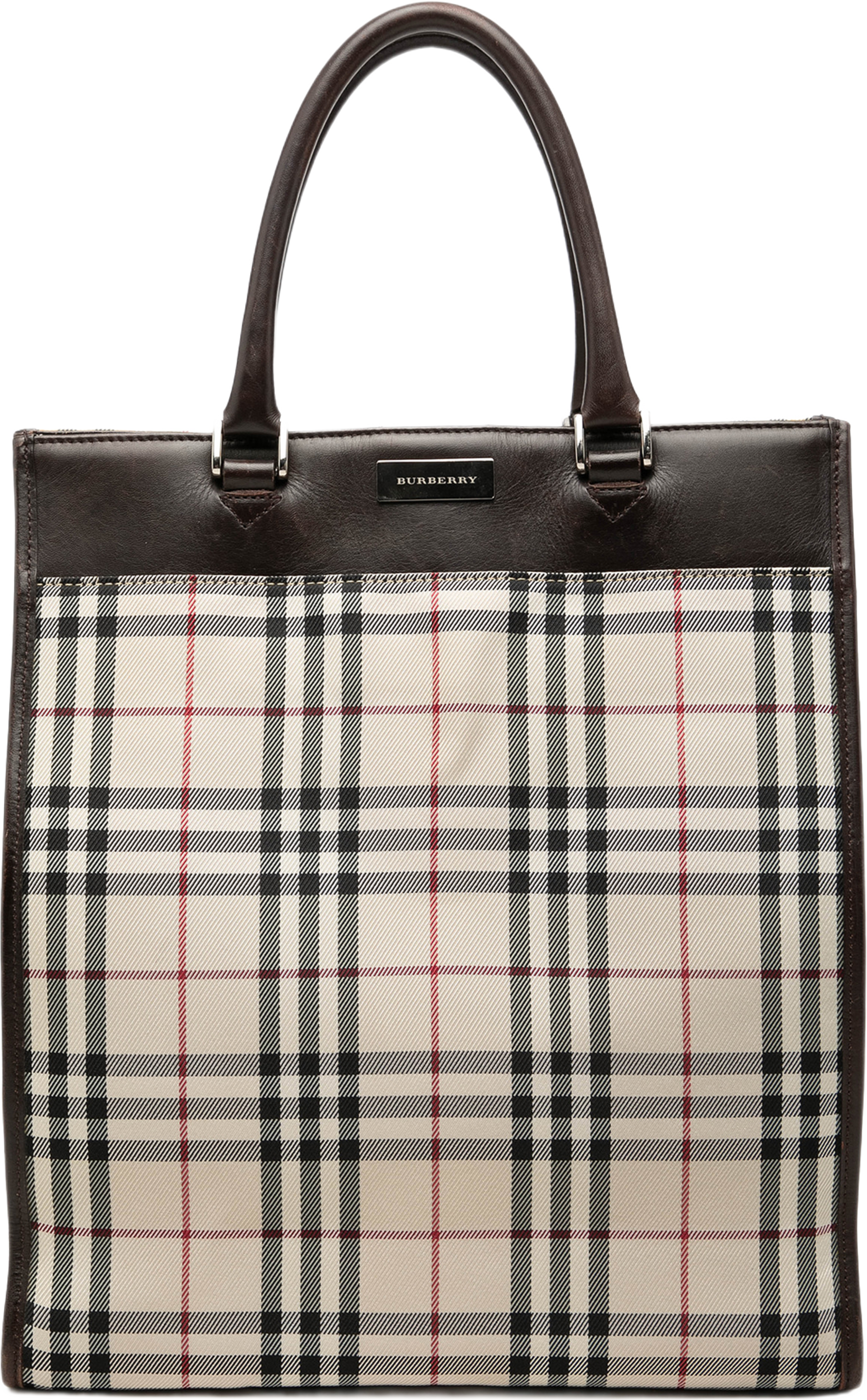 Burberry House Check Canvas Tote, från Luxclusif, i färgen beige. Klicka för att öppna bilden i stort format