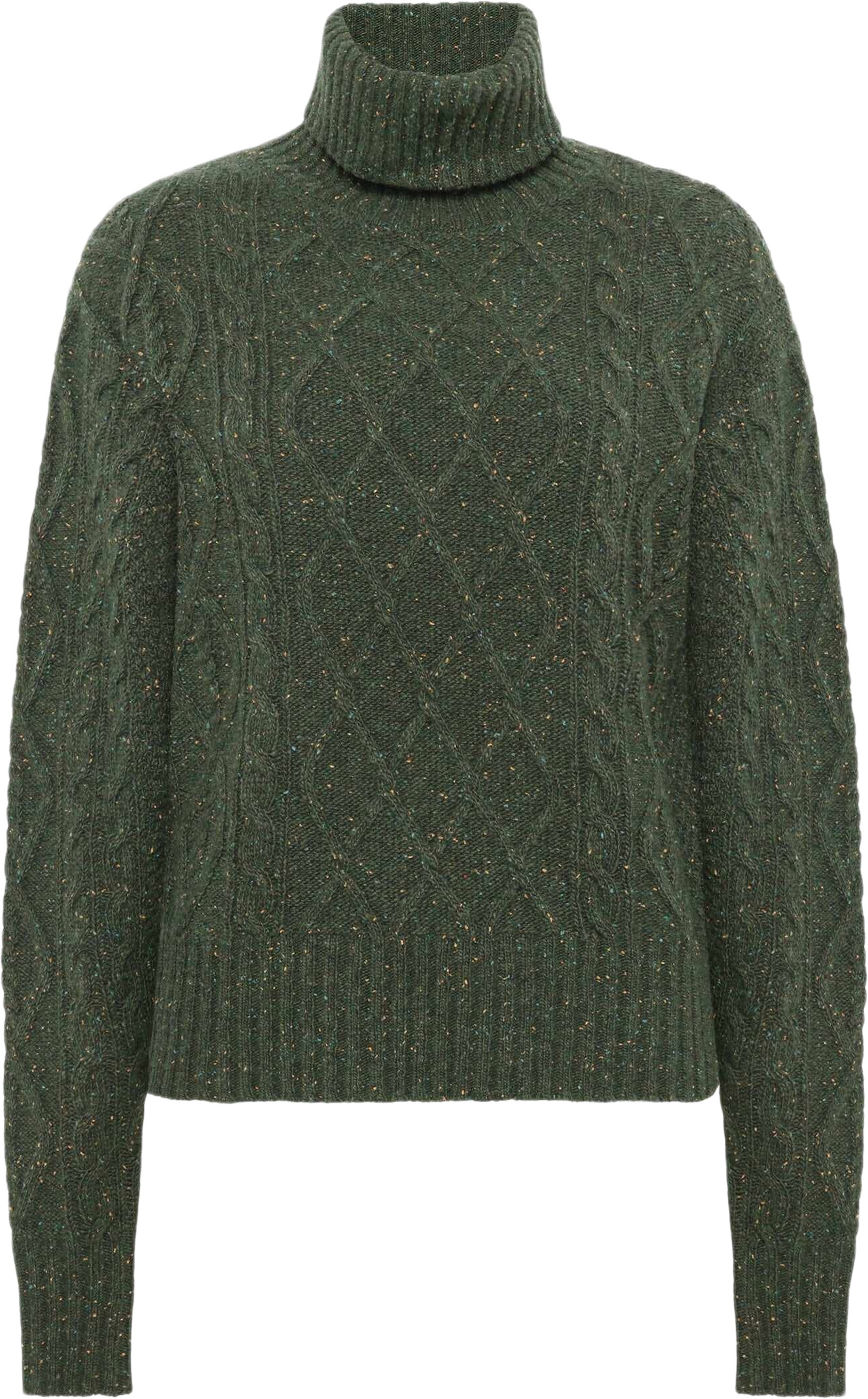 Simone Tweed Turtleneck Sweater, från Newhouse, i färgen mörkgrön. Klicka för att öppna bilden i stort format