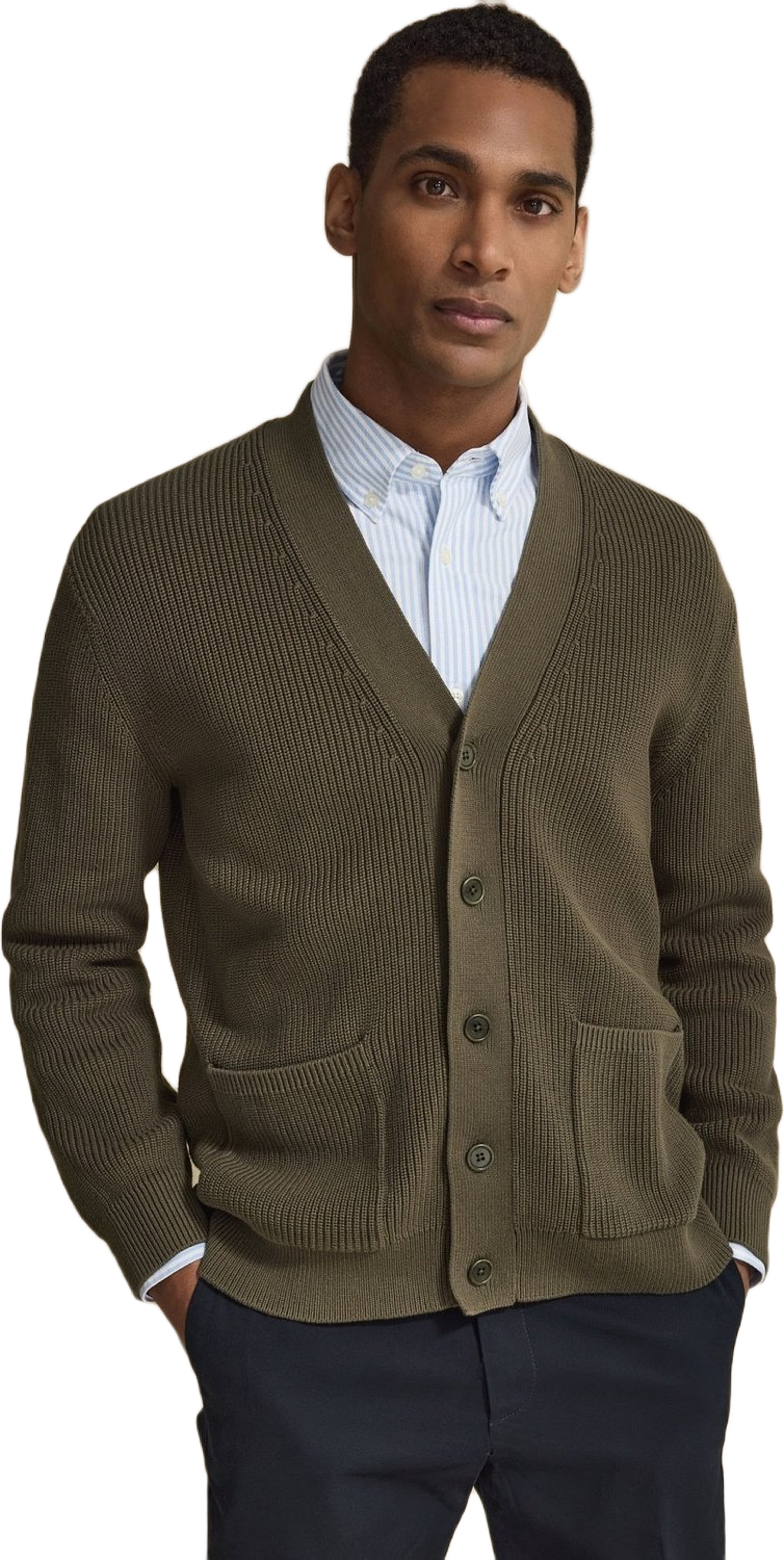 Cotton Rib Knitted Cardigan (elio)