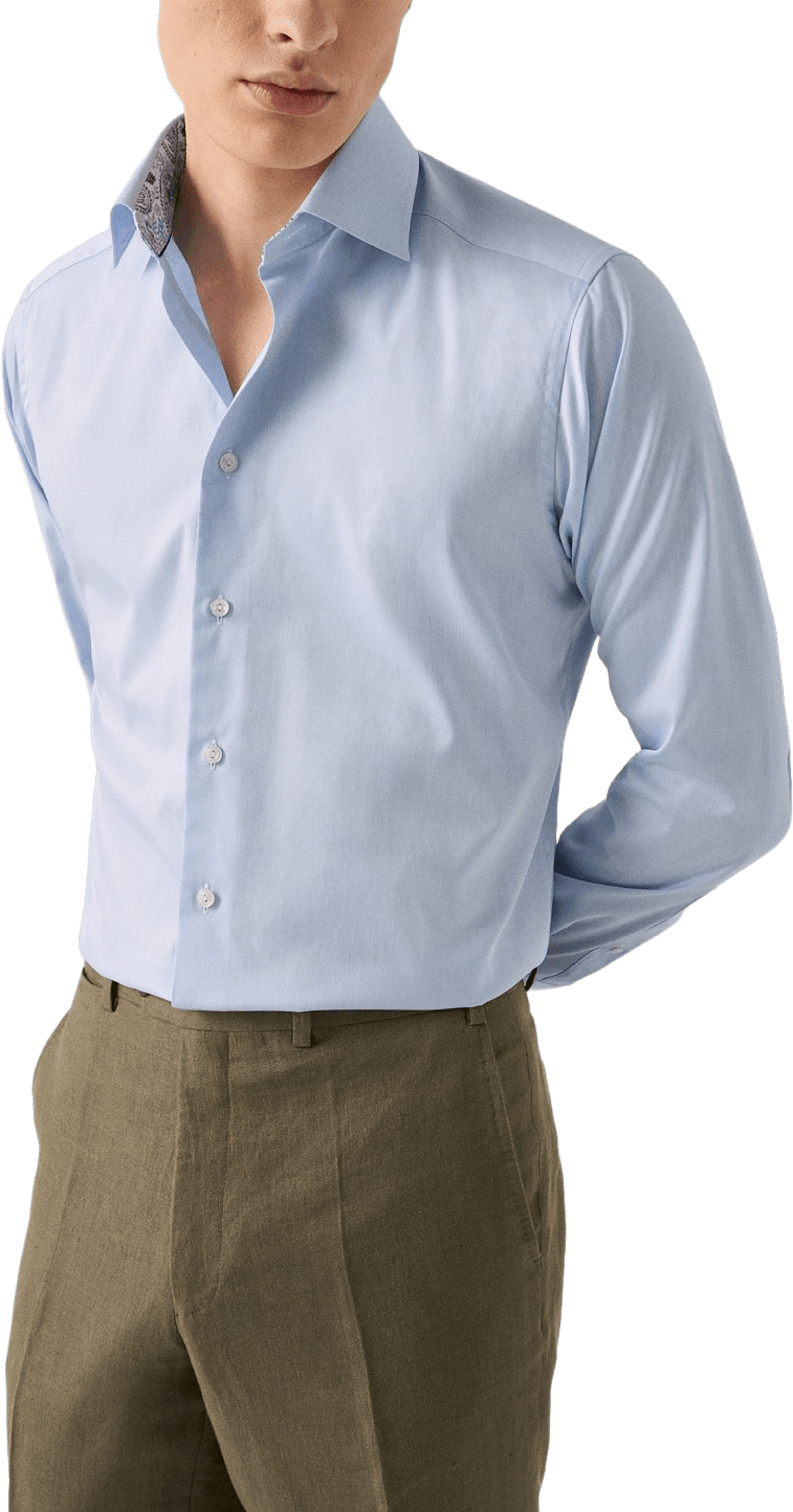 Enfärgad Skjorta Med Paisleyeffekt Slim Fit