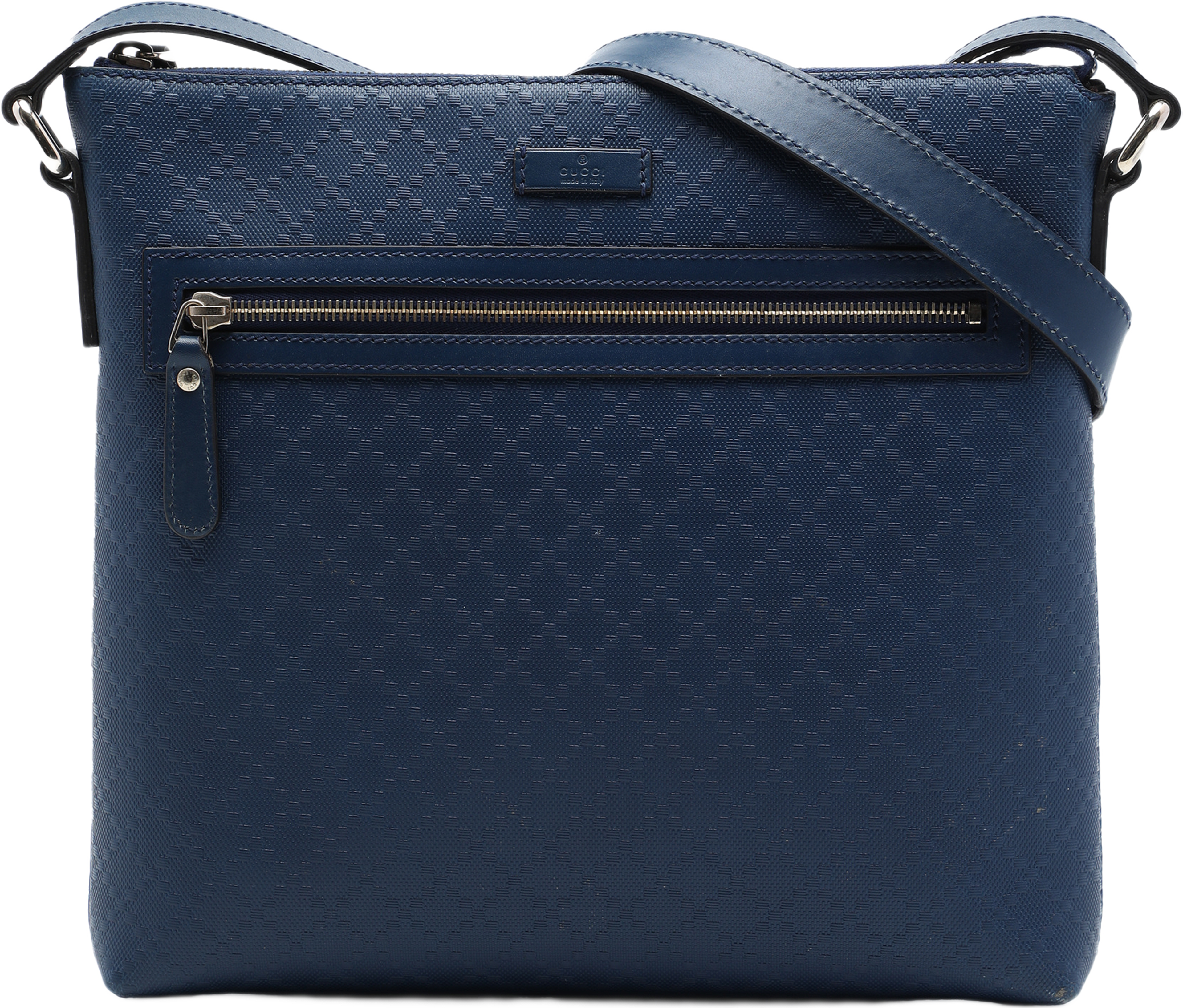 Gucci Diamante Calfskin Hilary Lux Crossbody, från Luxclusif, i färgen blå. Klicka för att öppna bilden i stort format