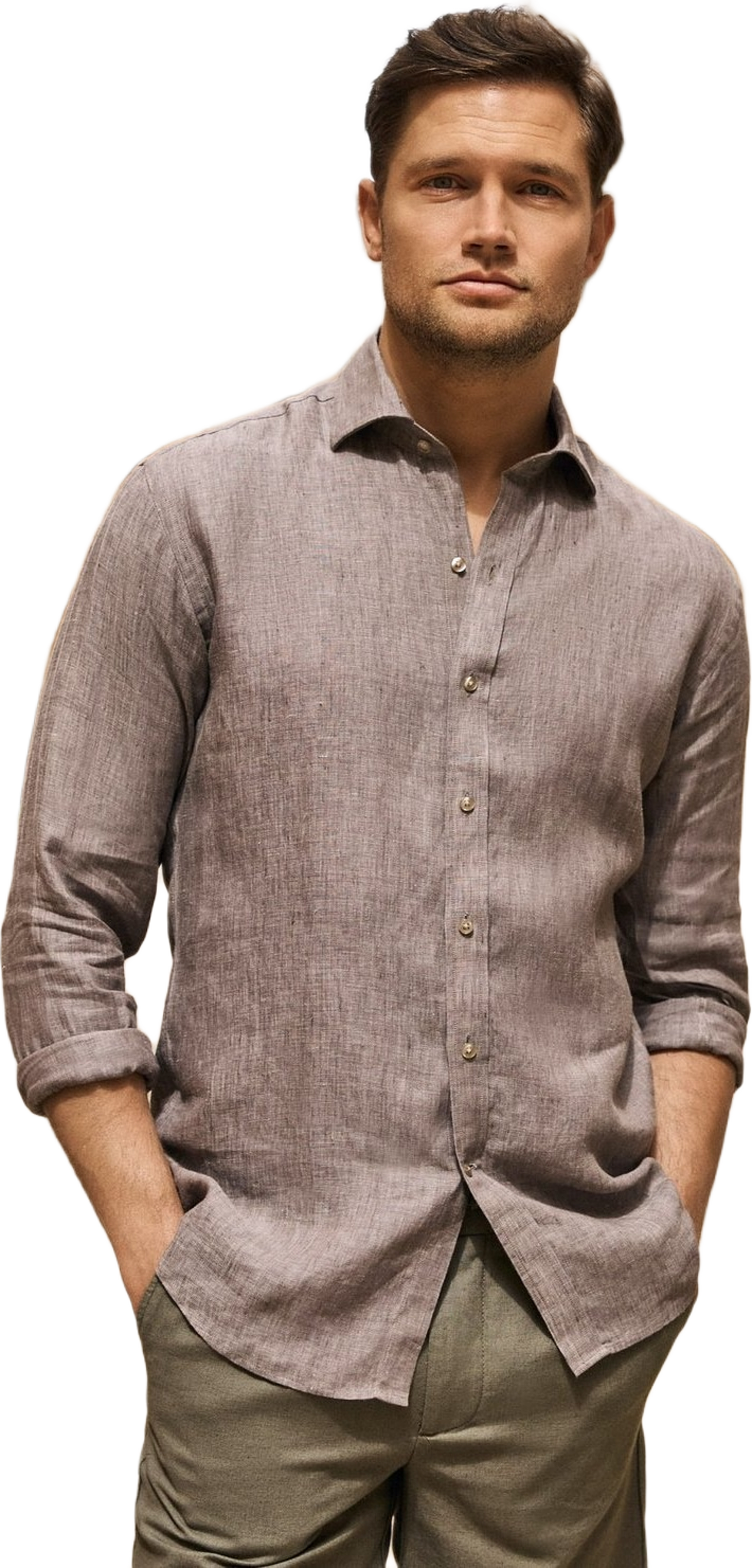 Linen Solid Smart Shirt (aeson)