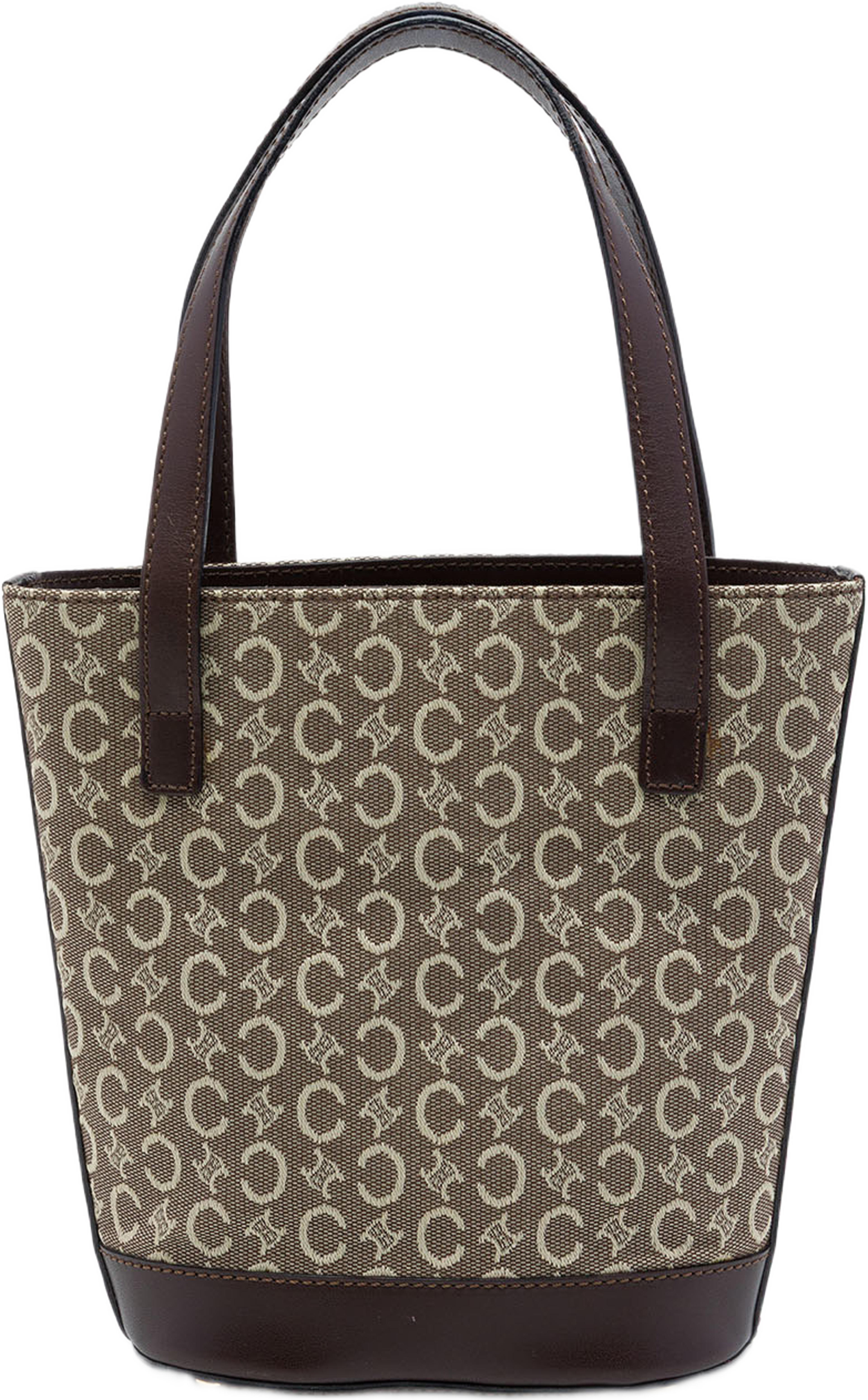Celine C Macadam Canvas Bucket Bag, från Luxclusif, i färgen grå. Klicka för att öppna bilden i stort format