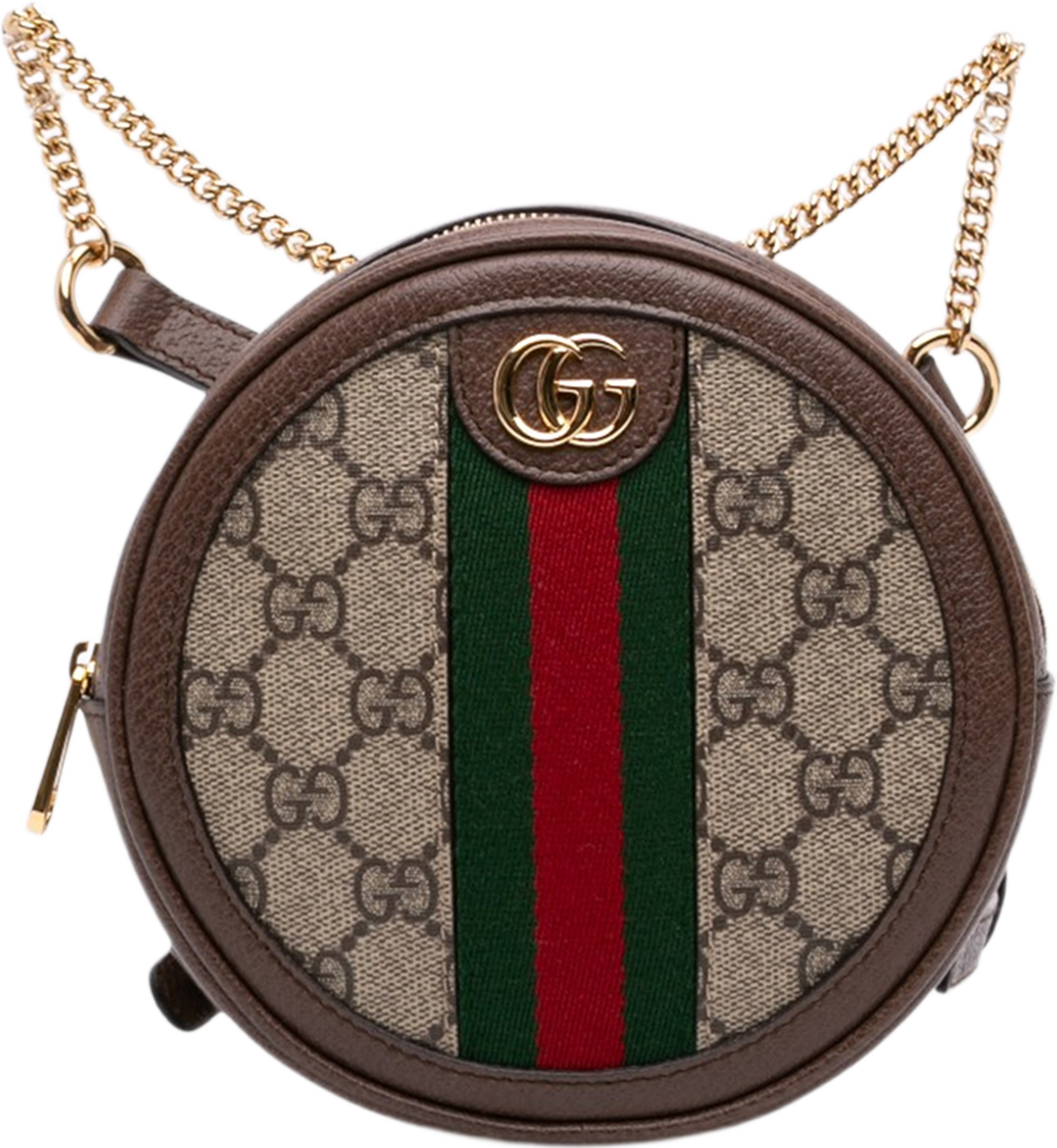 Gucci Mini Gg Supreme Web Ophidia Round Backpack, från Luxclusif, i färgen beige. Klicka för att öppna bilden i stort format