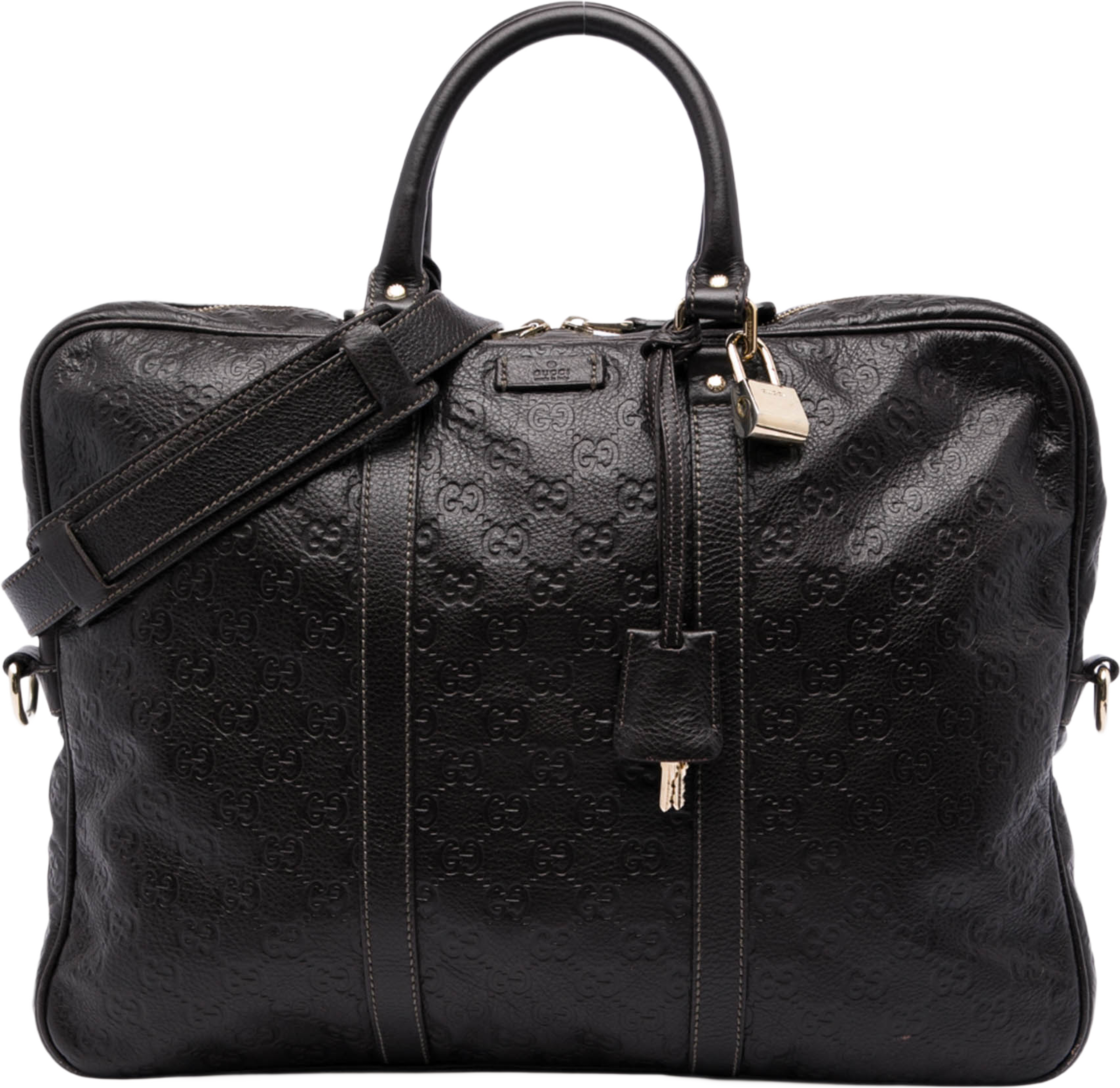 Gucci Guccissima Business Bag, från Luxclusif, i färgen brun. Klicka för att öppna bilden i stort format