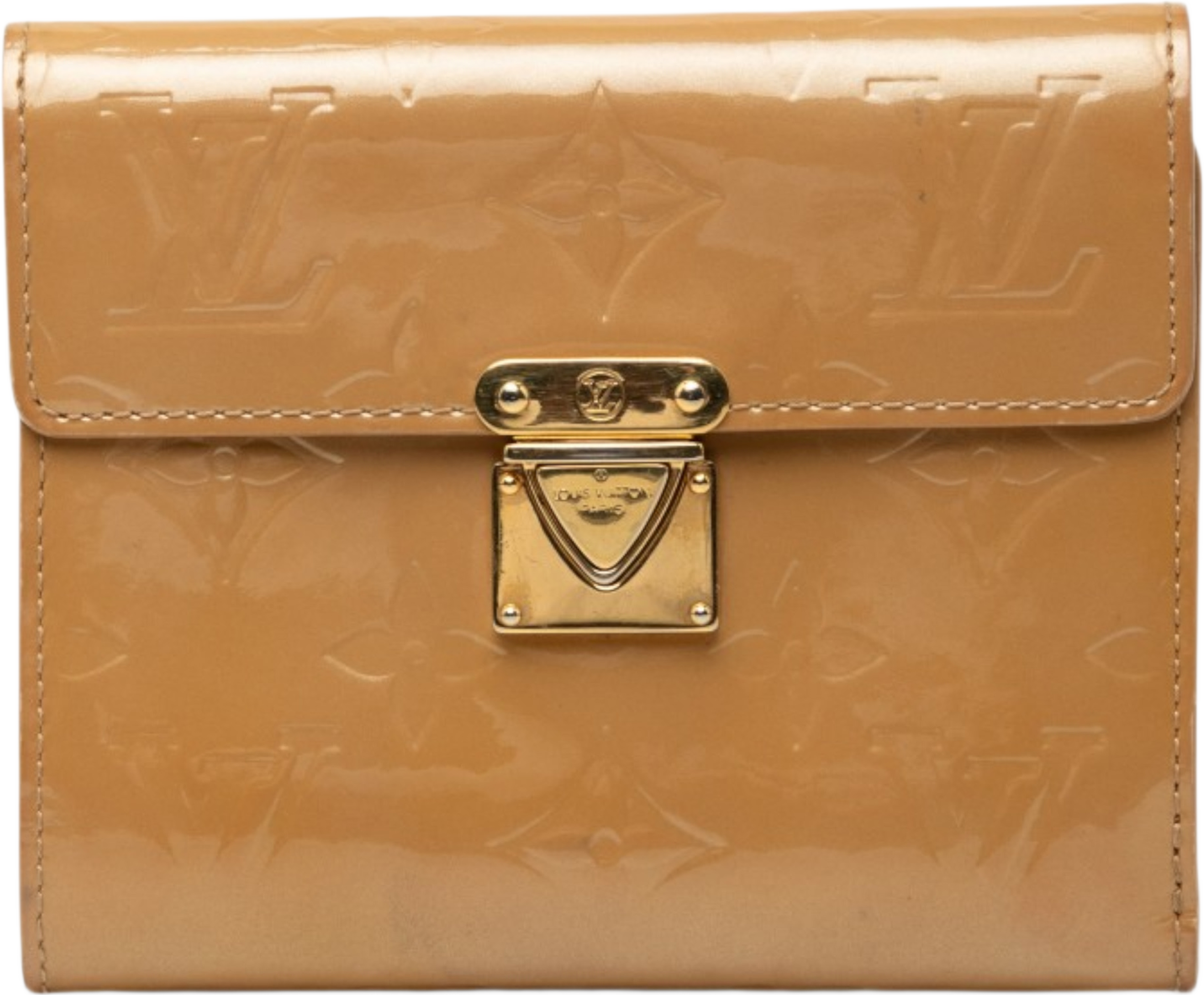 Louis Vuitton Monogram Vernis Koala Wallet, från Luxclusif, i färgen beige. Klicka för att öppna bilden i stort format