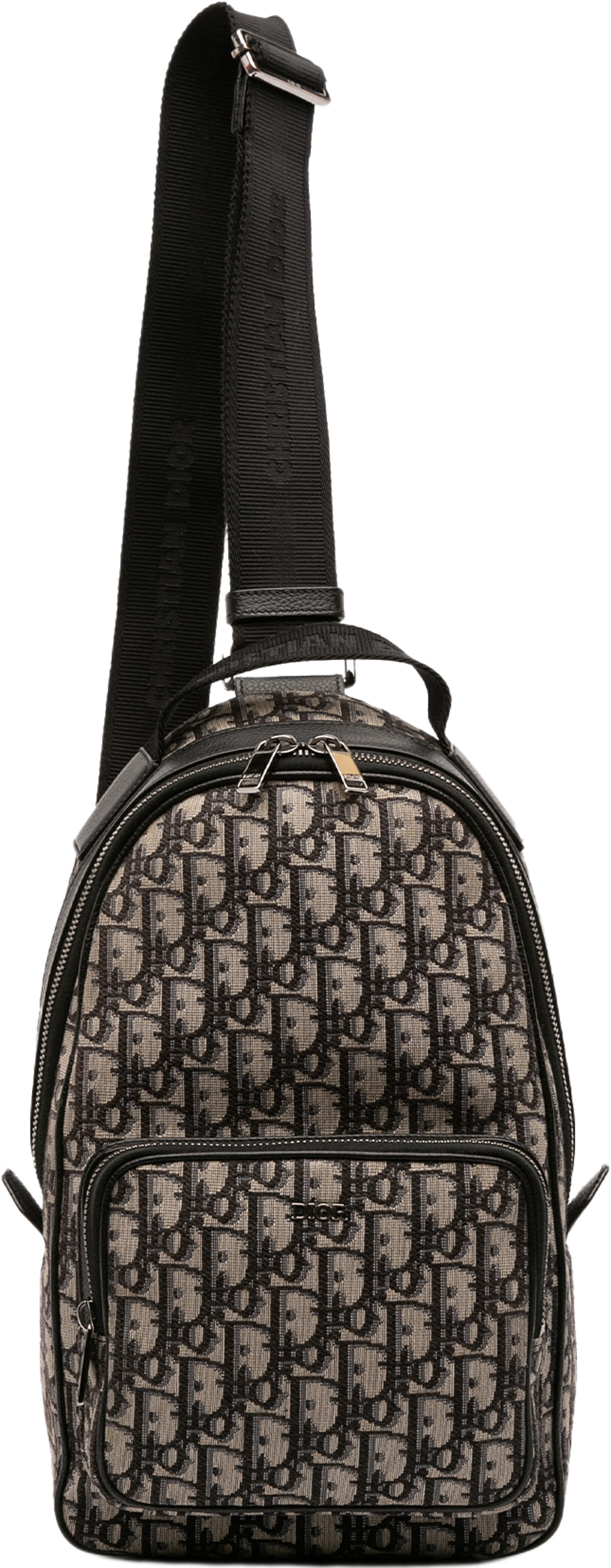 Dior Mini Oblique Canvas Rider Sling Bag, från Luxclusif, i färgen navy. Klicka för att öppna bilden i stort format