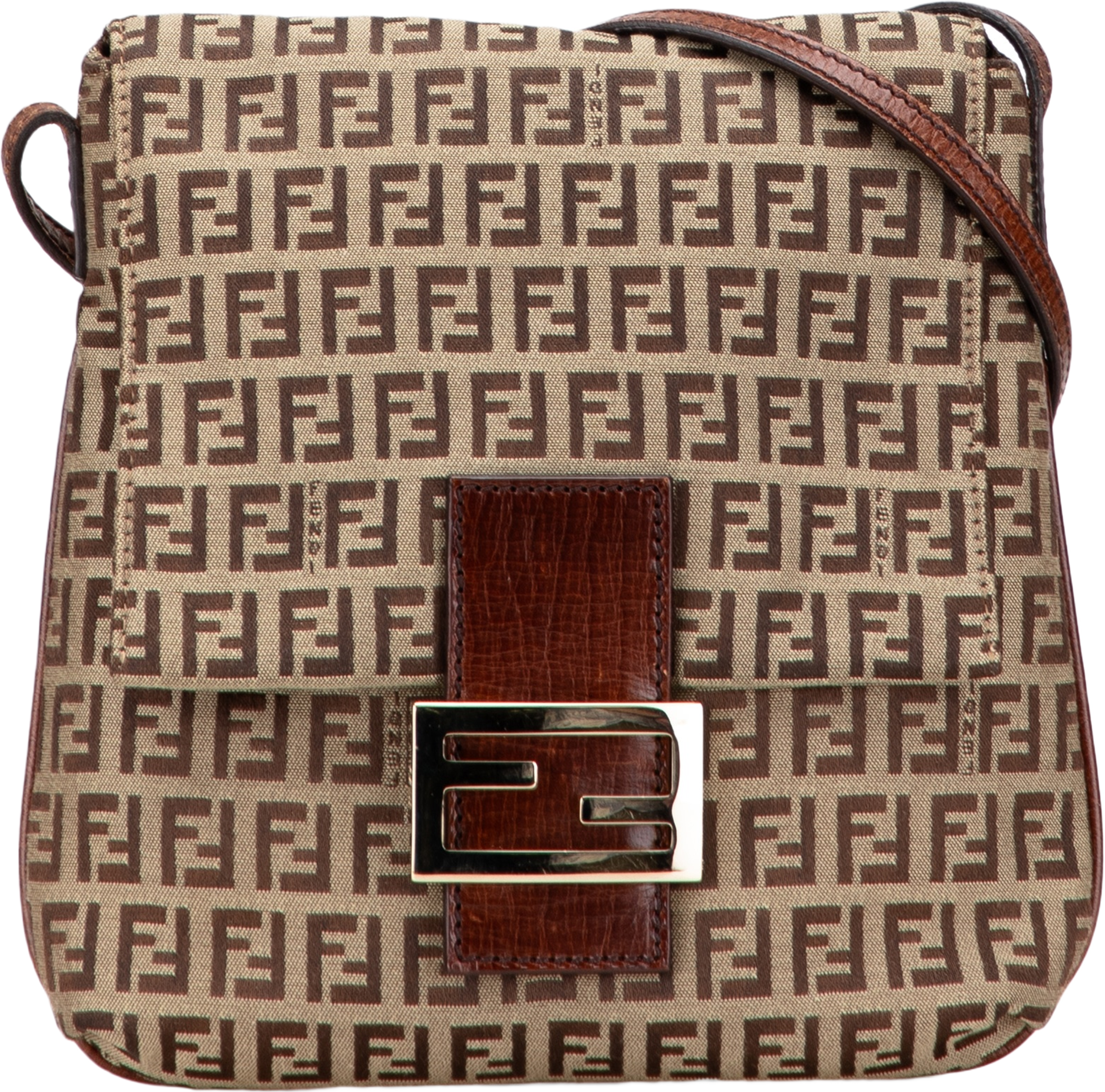 Fendi Zucchino Canvas Crossbody, från Luxclusif, i färgen light brown.