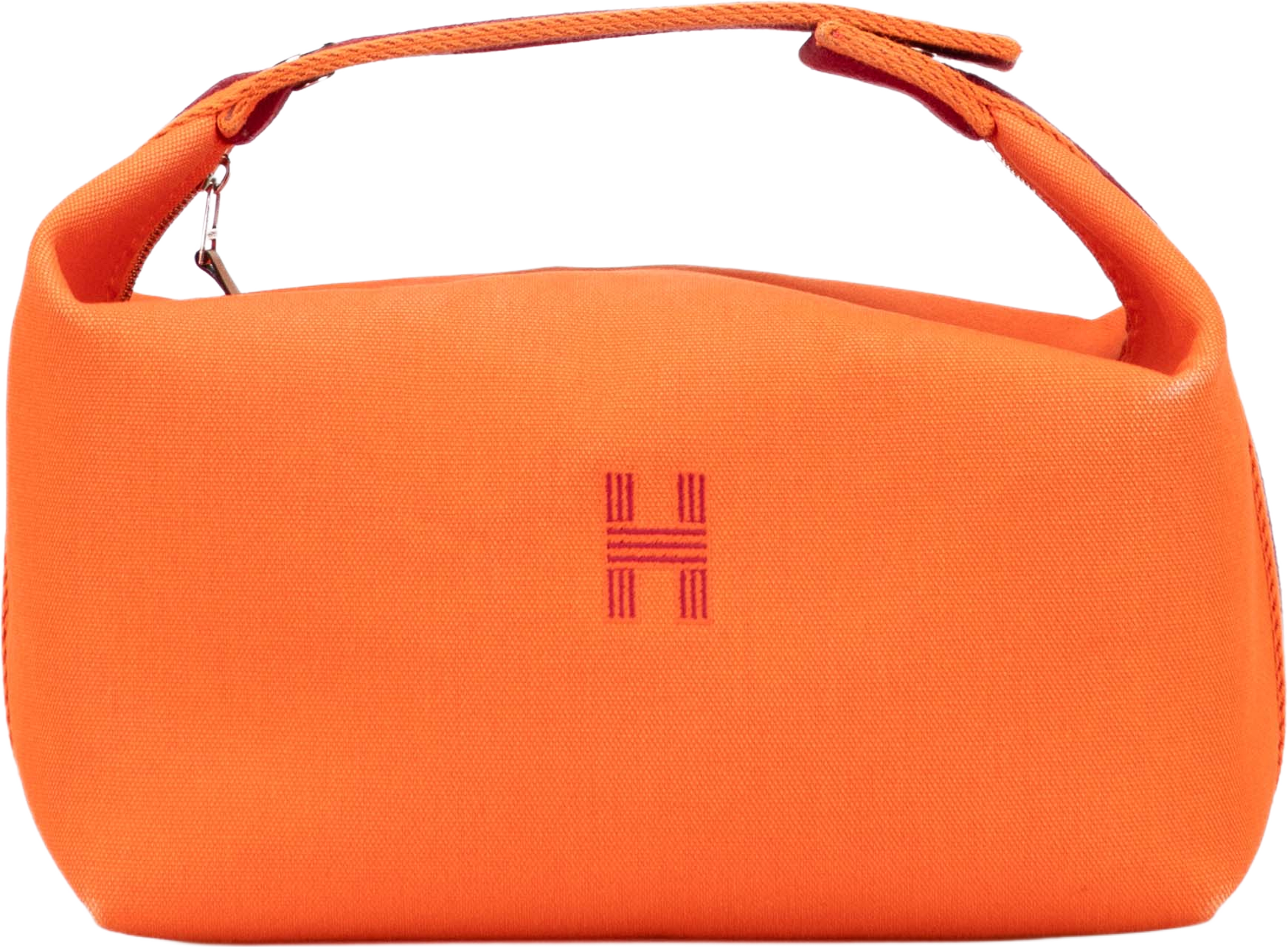 Hermès Large Toile Bride A Brac, från Luxclusif, i färgen dark orange. Klicka för att öppna bilden i stort format