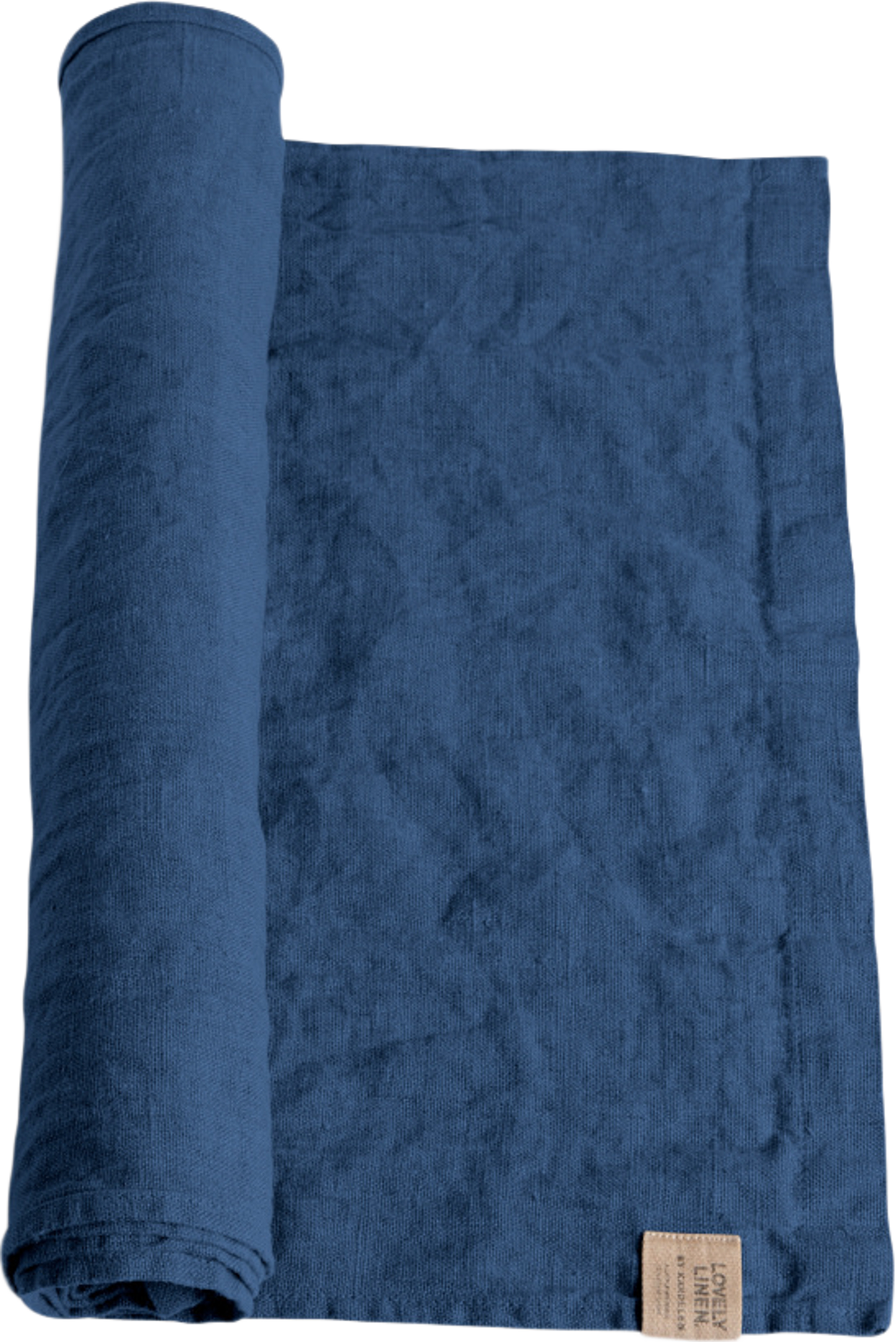 Bordslöpare Lovely - Tvättat Lin, från Lovely Linen, i färgen denim blue. Klicka för att öppna bilden i stort format