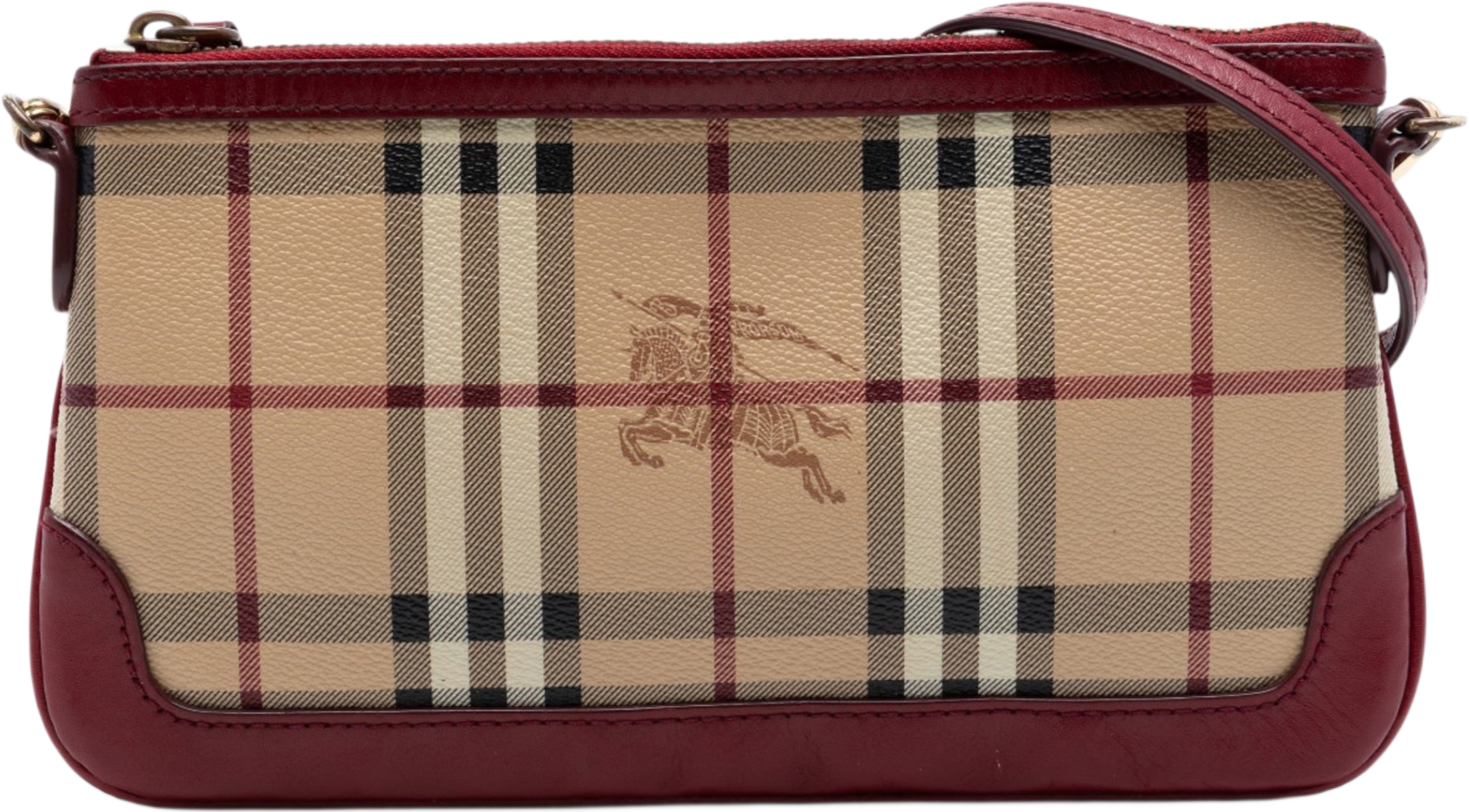Burberry Haymarket Check Coated Canvas Peyton Crossbody, från Luxclusif, i färgen beige. Klicka för att öppna bilden i stort format