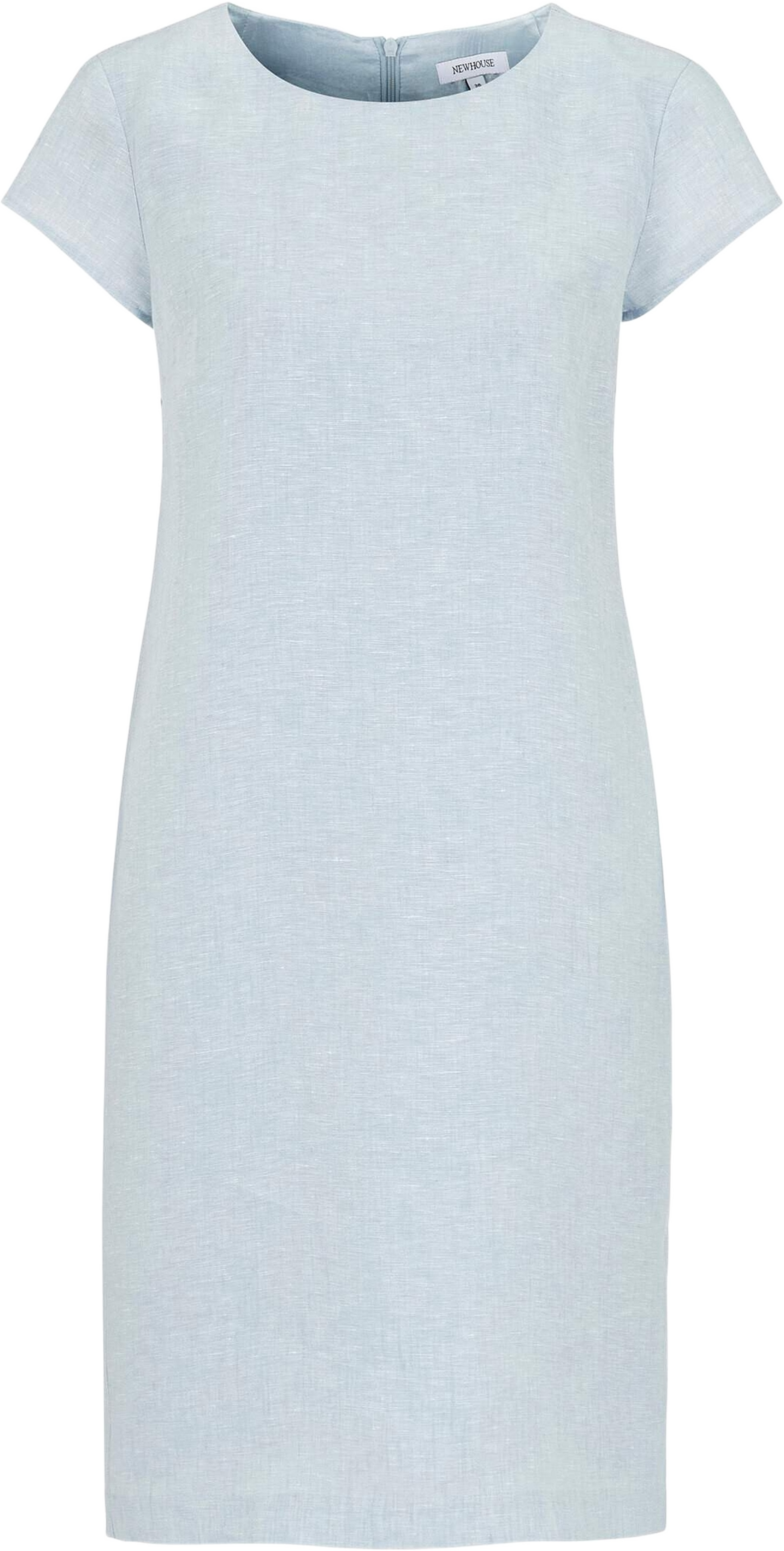 Linneklänning Klara, från Newhouse, i färgen ljusblå. Klicka för att öppna bilden i stort format