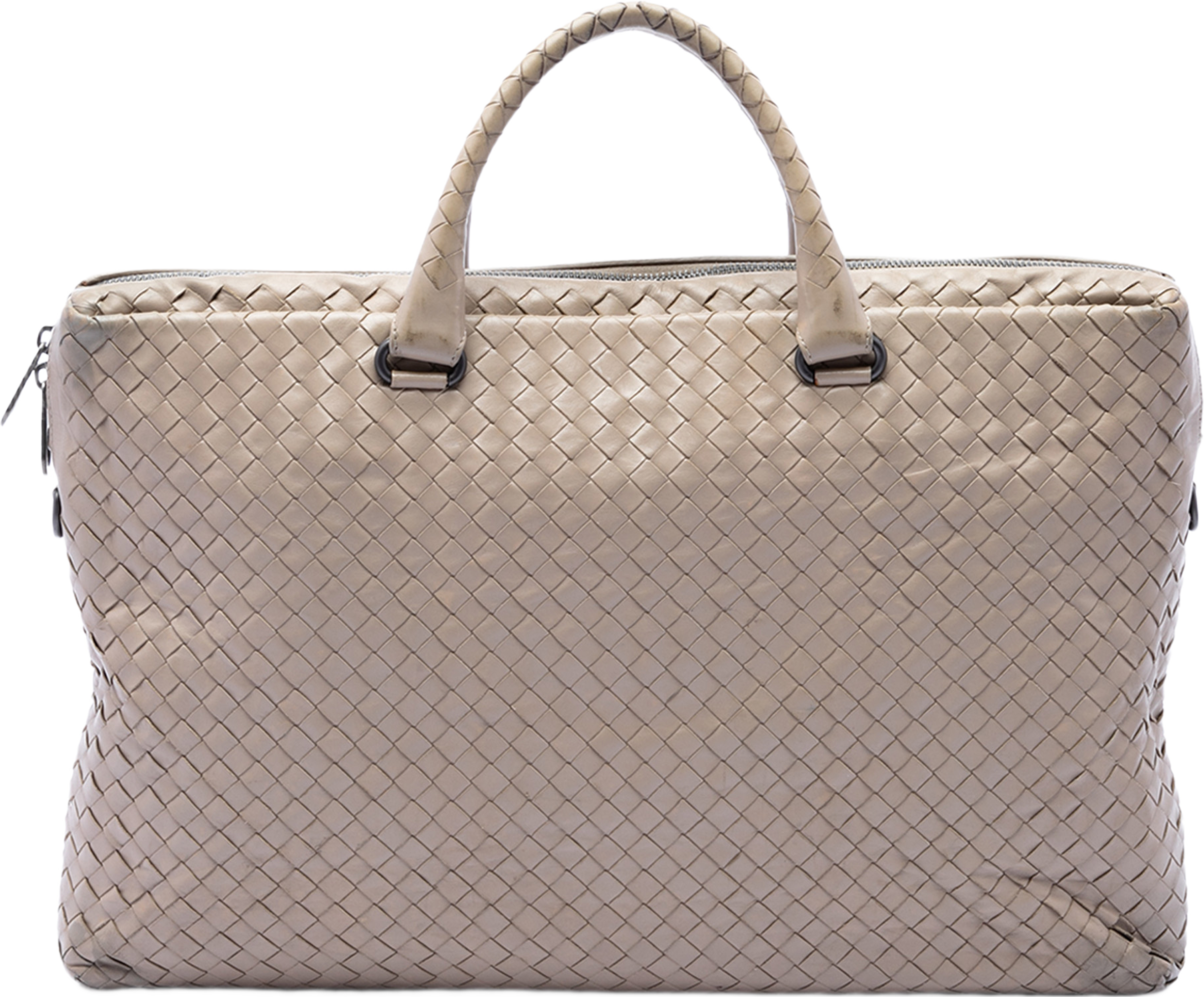 Bottega Veneta Nappa Intrecciato Business Bag, från Luxclusif, i färgen beige. Klicka för att öppna bilden i stort format