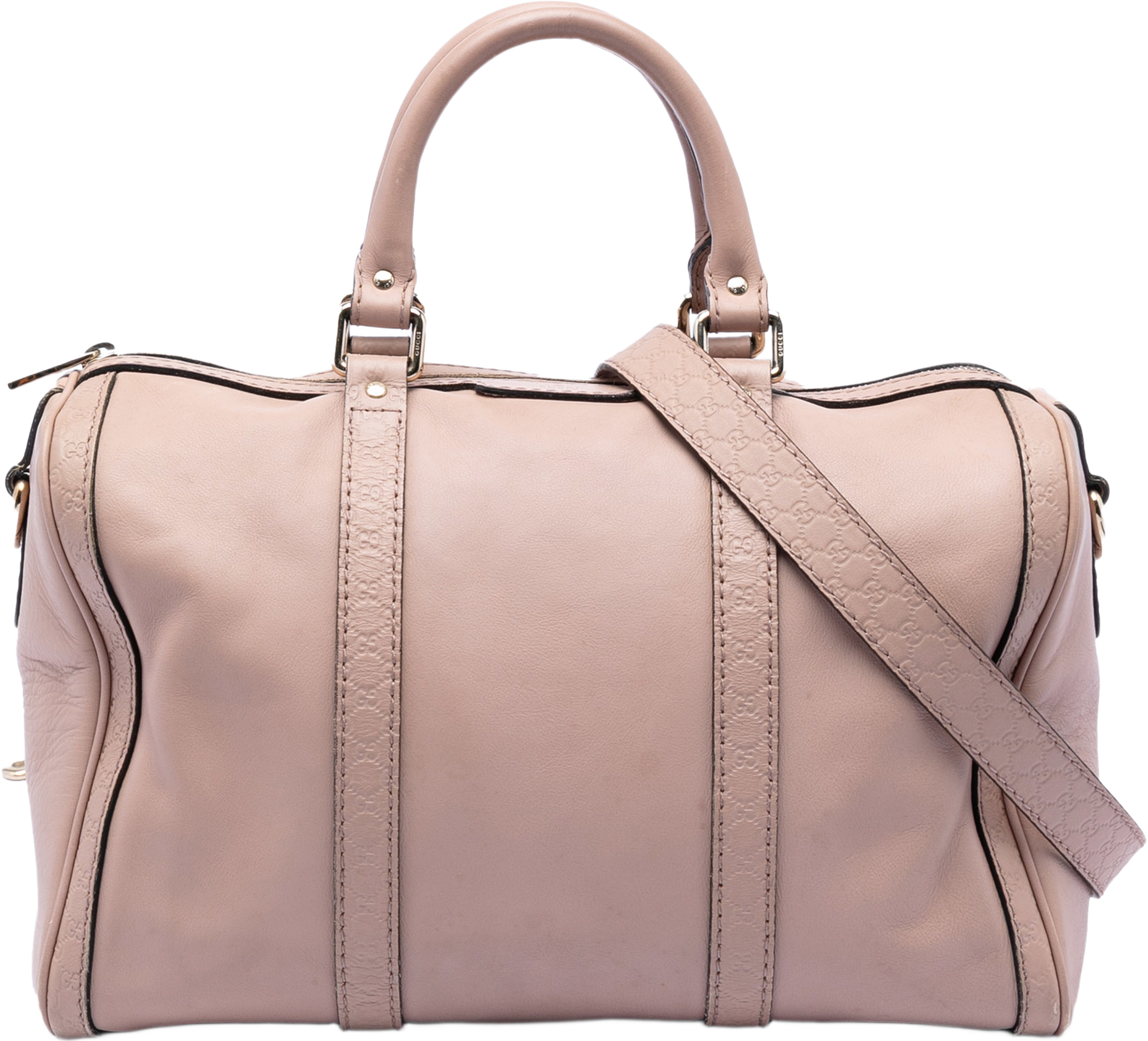 Gucci Medium Microguccissima Trimmed Calfskin Joy Boston Bag, från Luxclusif, i färgen rosa. Klicka för att öppna bilden i stort format