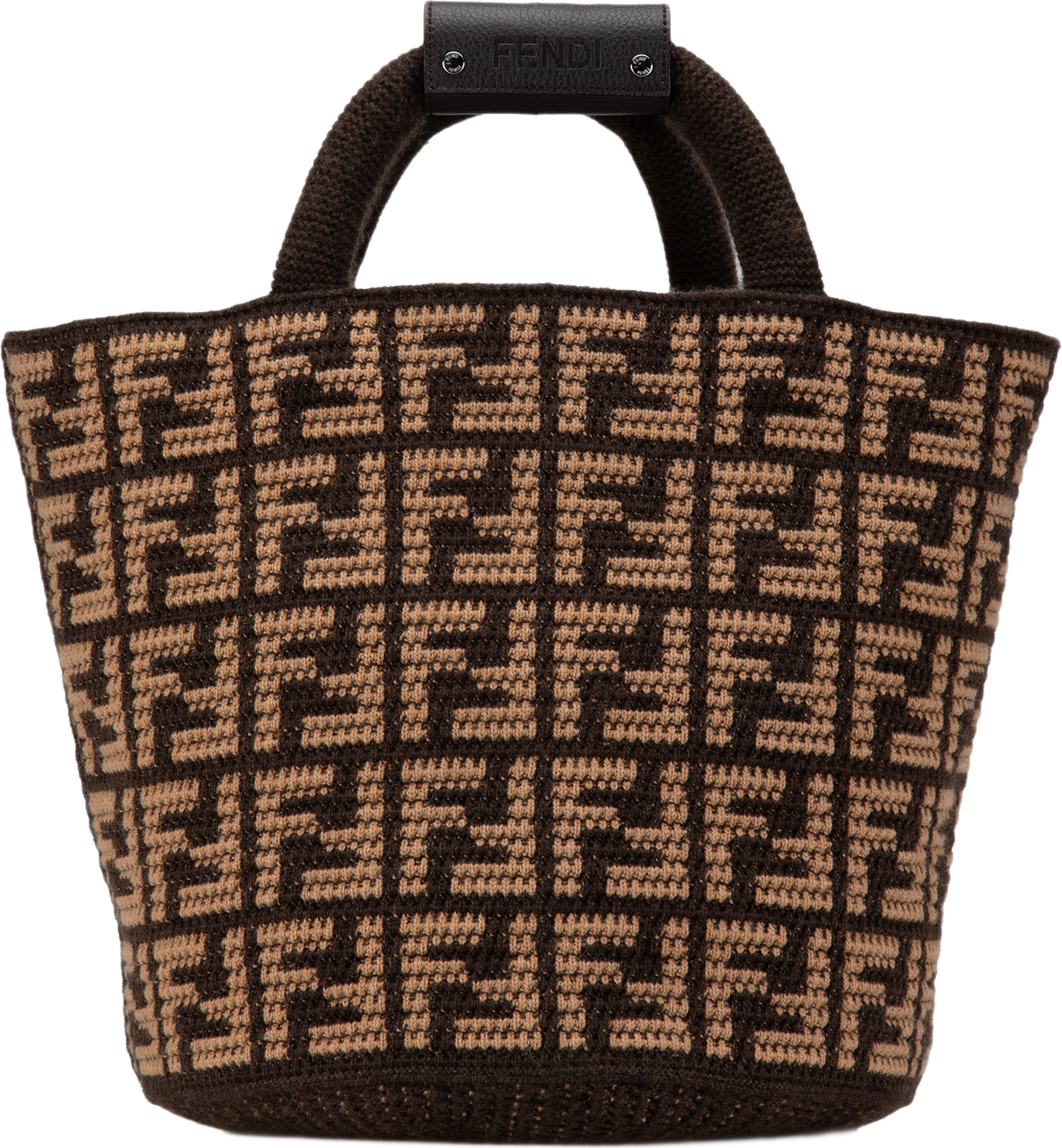 Fendi Zucca Cashmere Shopping Tote, från Luxclusif, i färgen brun. Klicka för att öppna bilden i stort format