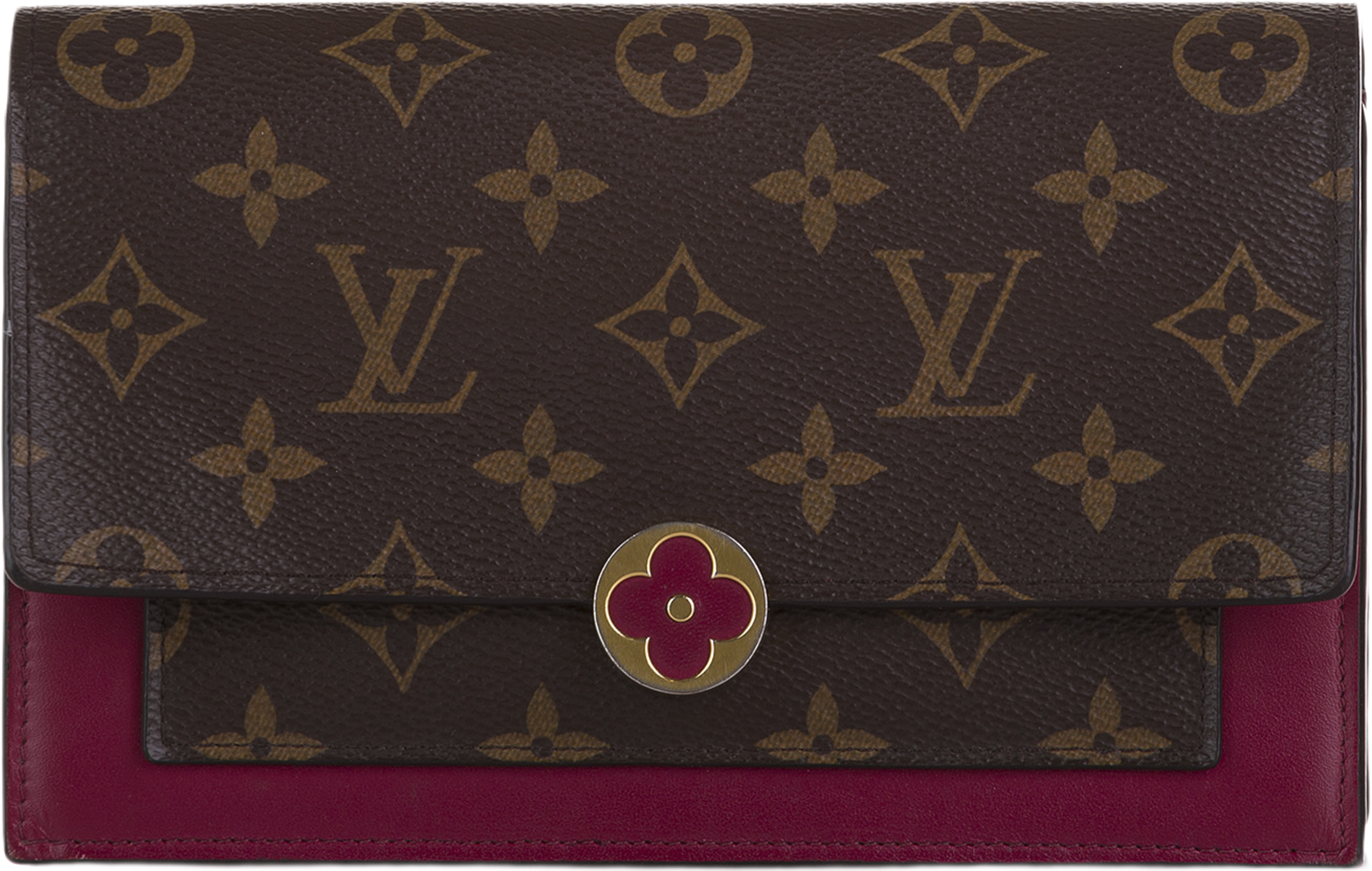 Louis Vuitton Monogram Flore Wallet On Chain, från Luxclusif, i färgen brown. Klicka för att öppna bilden i stort format