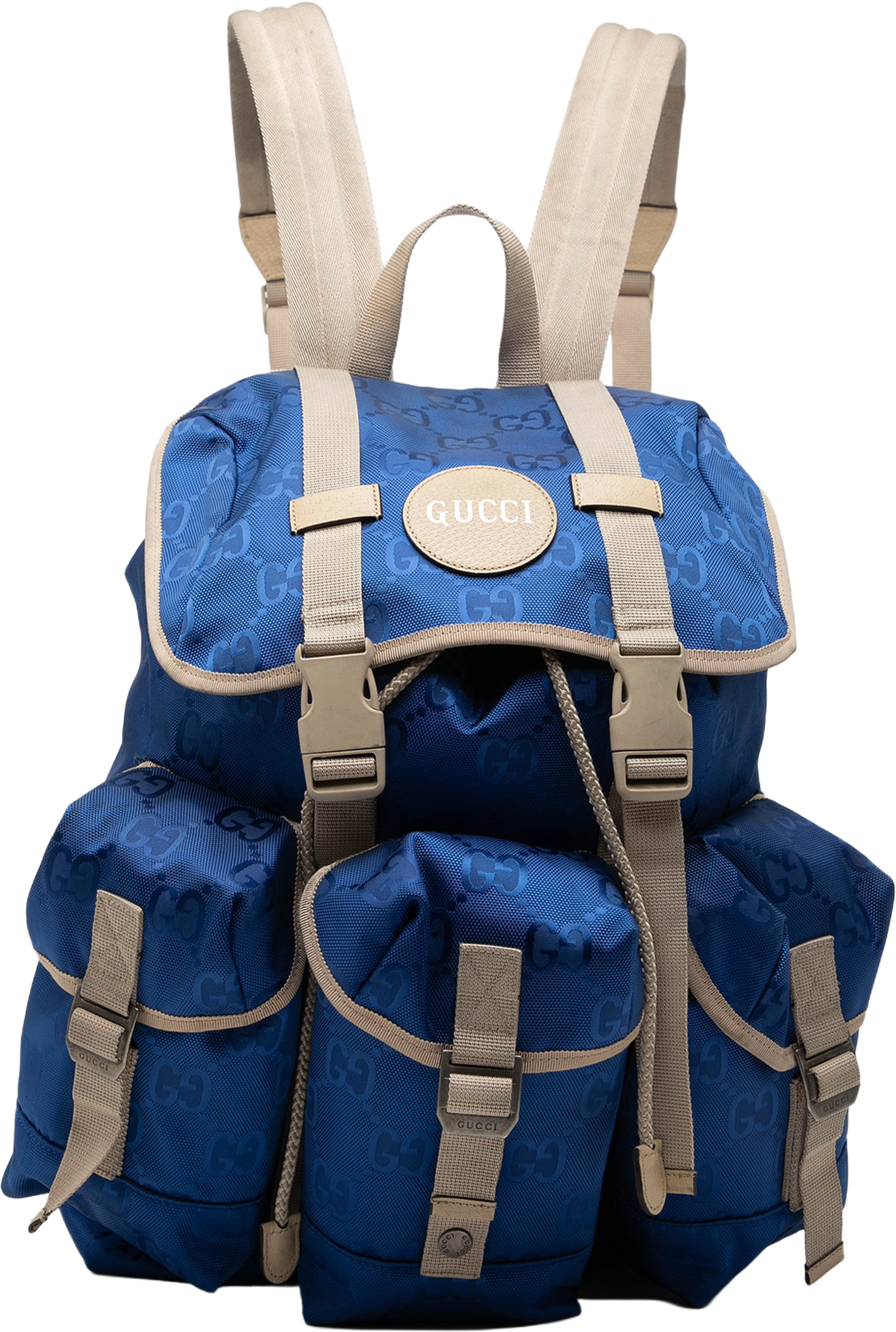 Gucci Gg Nylon Off The Grid Backpack, från Luxclusif, i färgen blue. Klicka för att öppna bilden i stort format