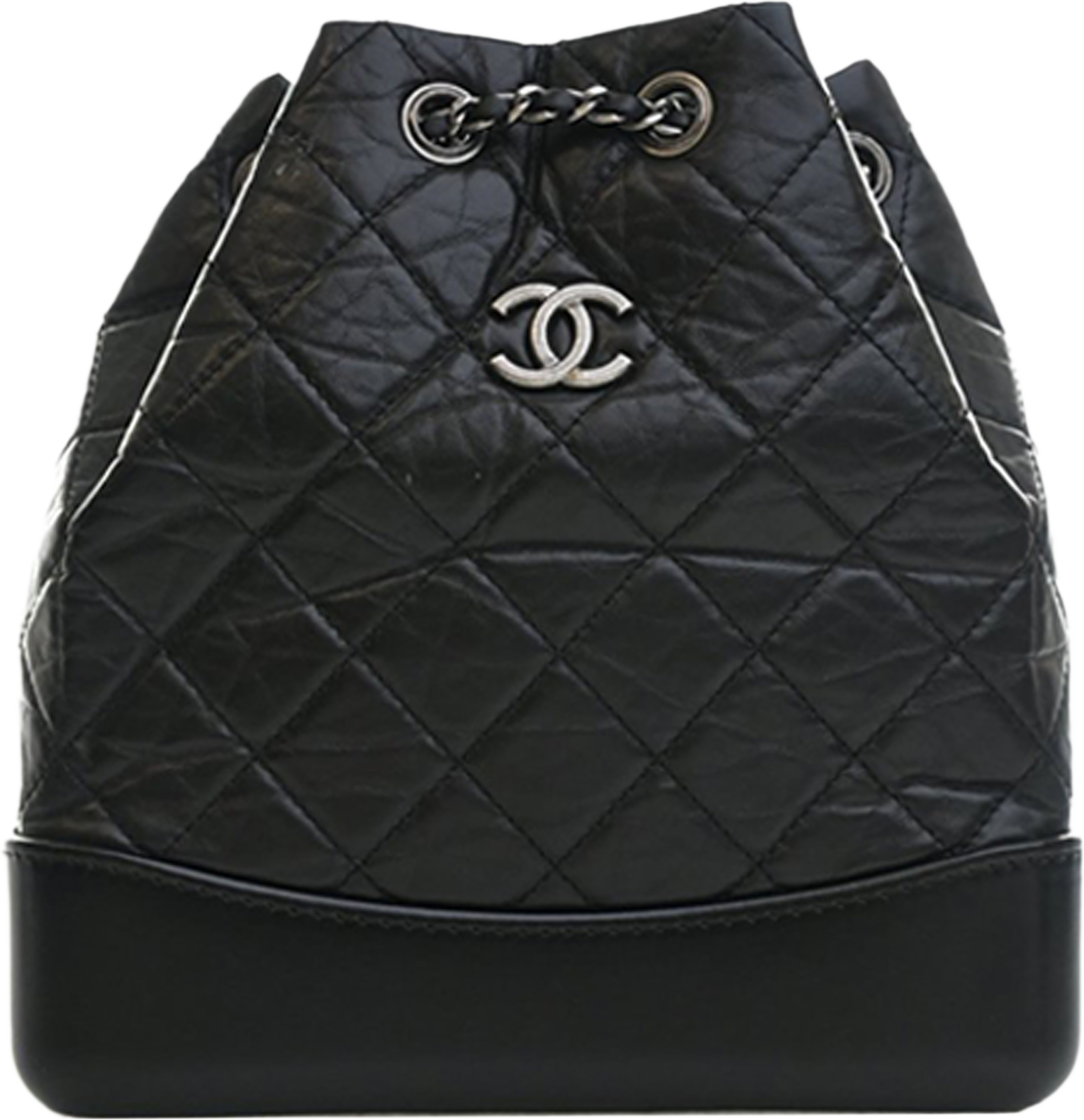 Chanel Small Quilted Aged Calfskin Gabrielle Backpack, från Luxclusif, i färgen black. Klicka för att öppna bilden i stort format