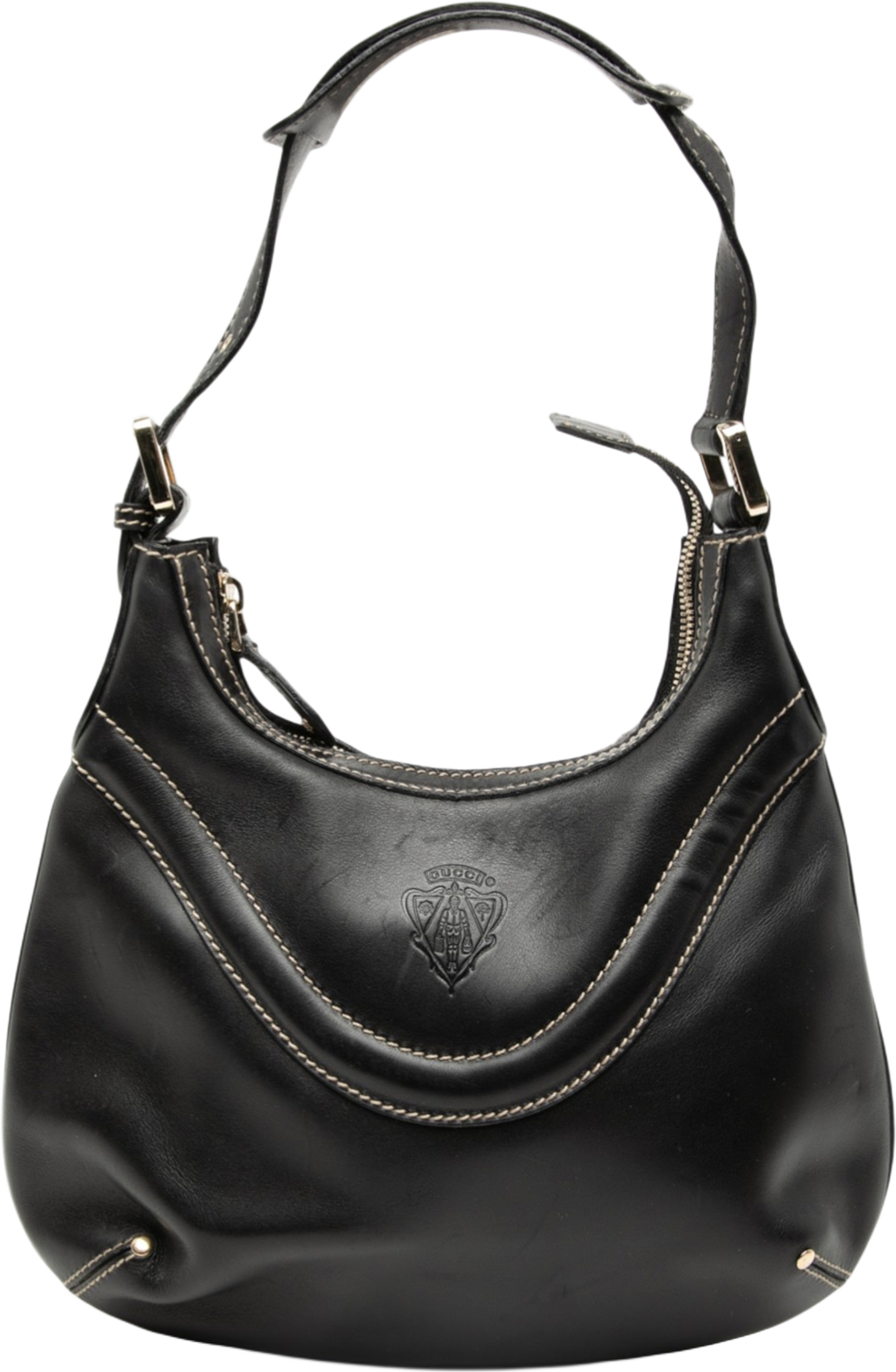 Gucci Leather Hysteria Crest Shoulder Bag, från Luxclusif, i färgen black. Klicka för att öppna bilden i stort format