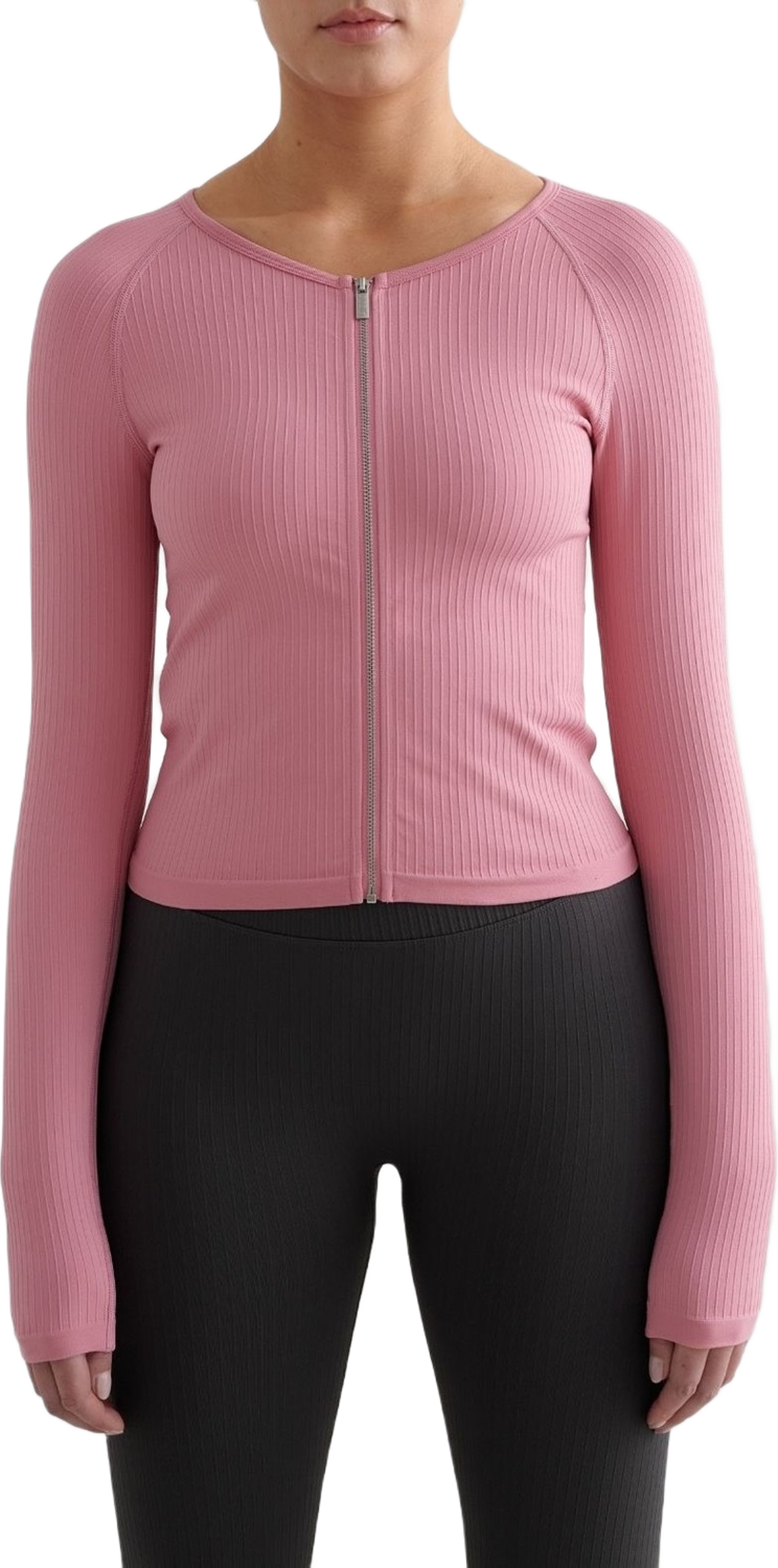 Ribbed Seamless Zip Jacket