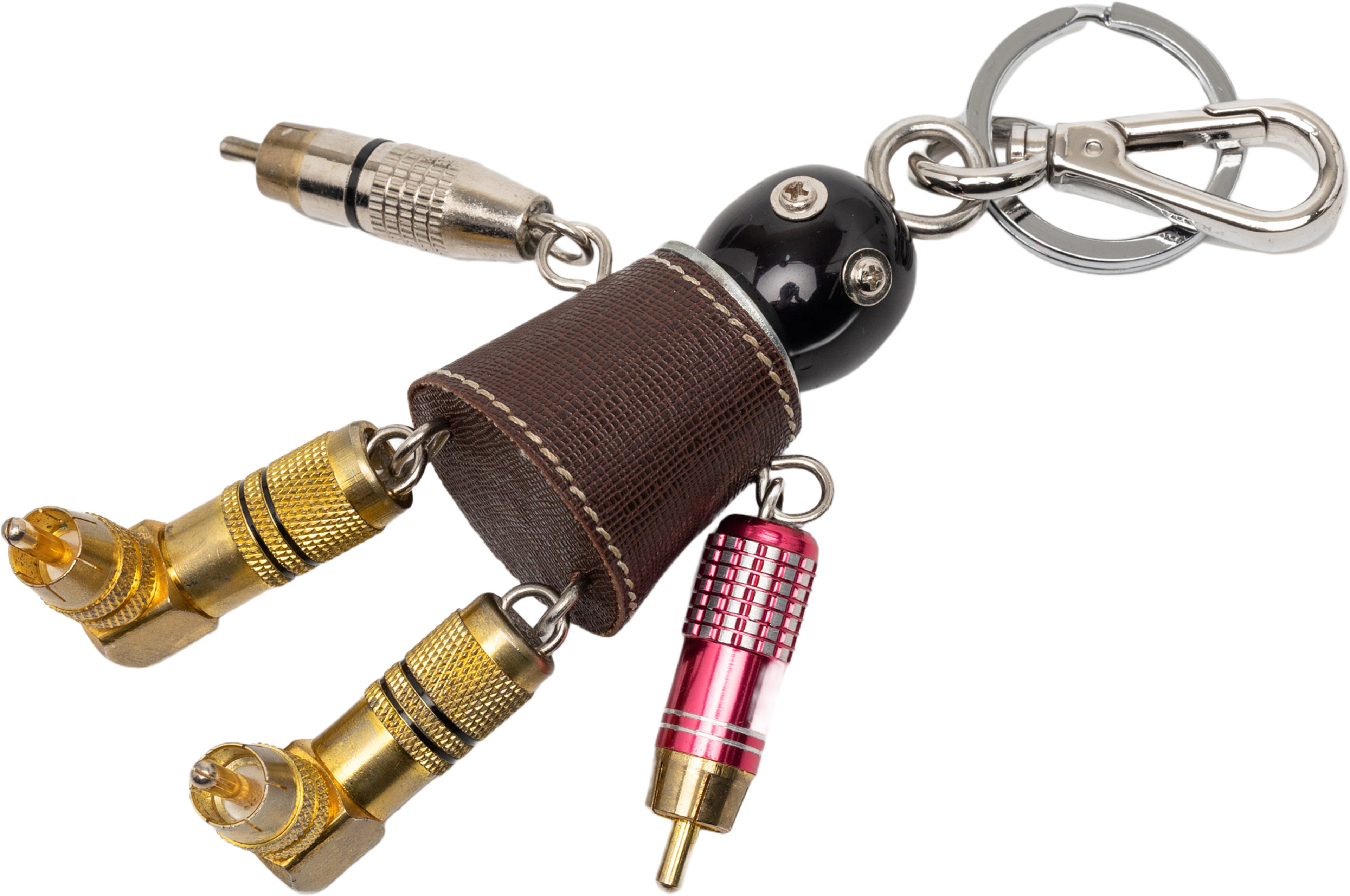 Prada Saffiano And Metal Robot Key Chain, från Luxclusif, i färgen dark brown. Klicka för att öppna bilden i stort format
