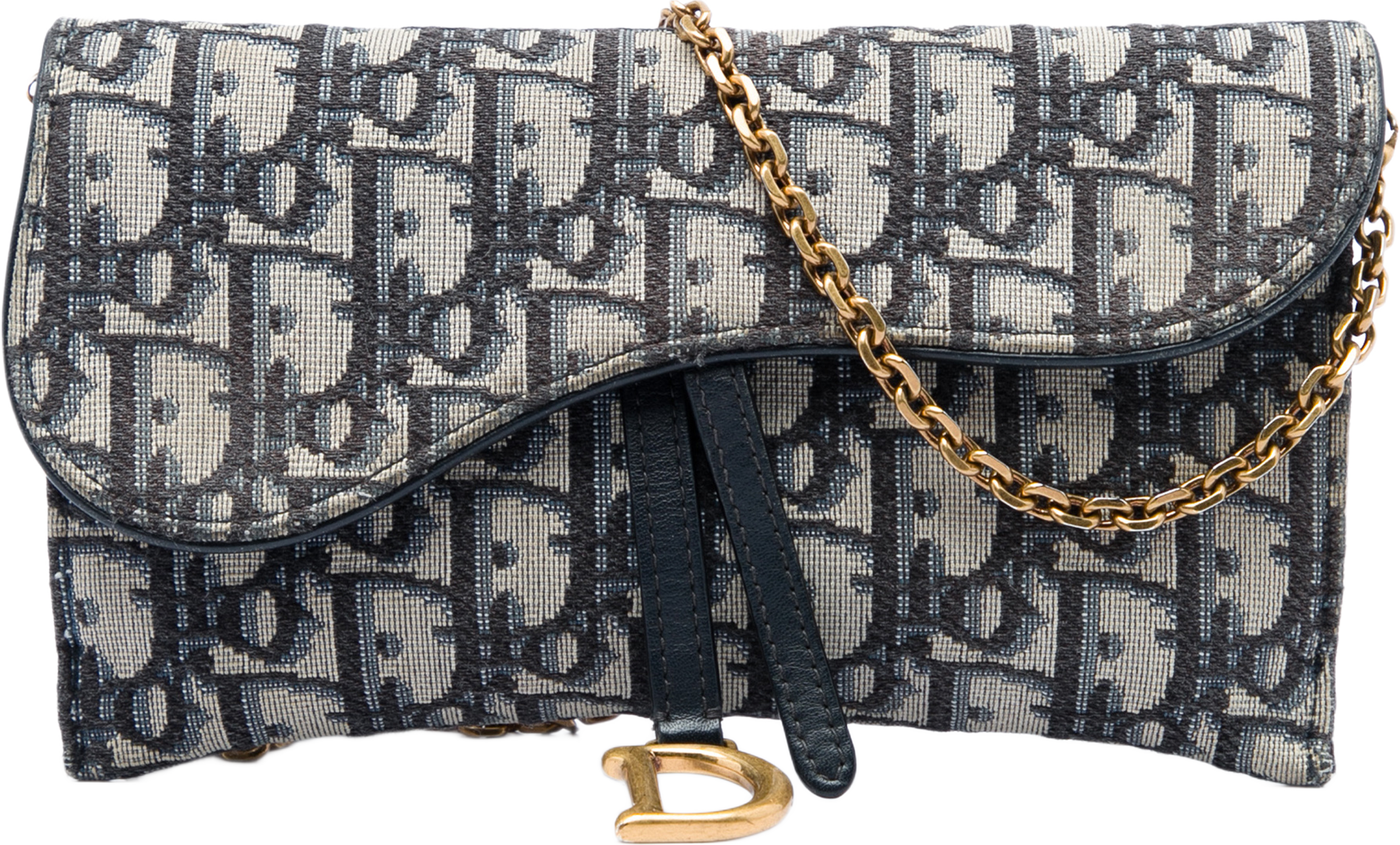Dior Oblique Canvas Saddle Wallet On Chain, från Luxclusif, i färgen blå. Klicka för att öppna bilden i stort format