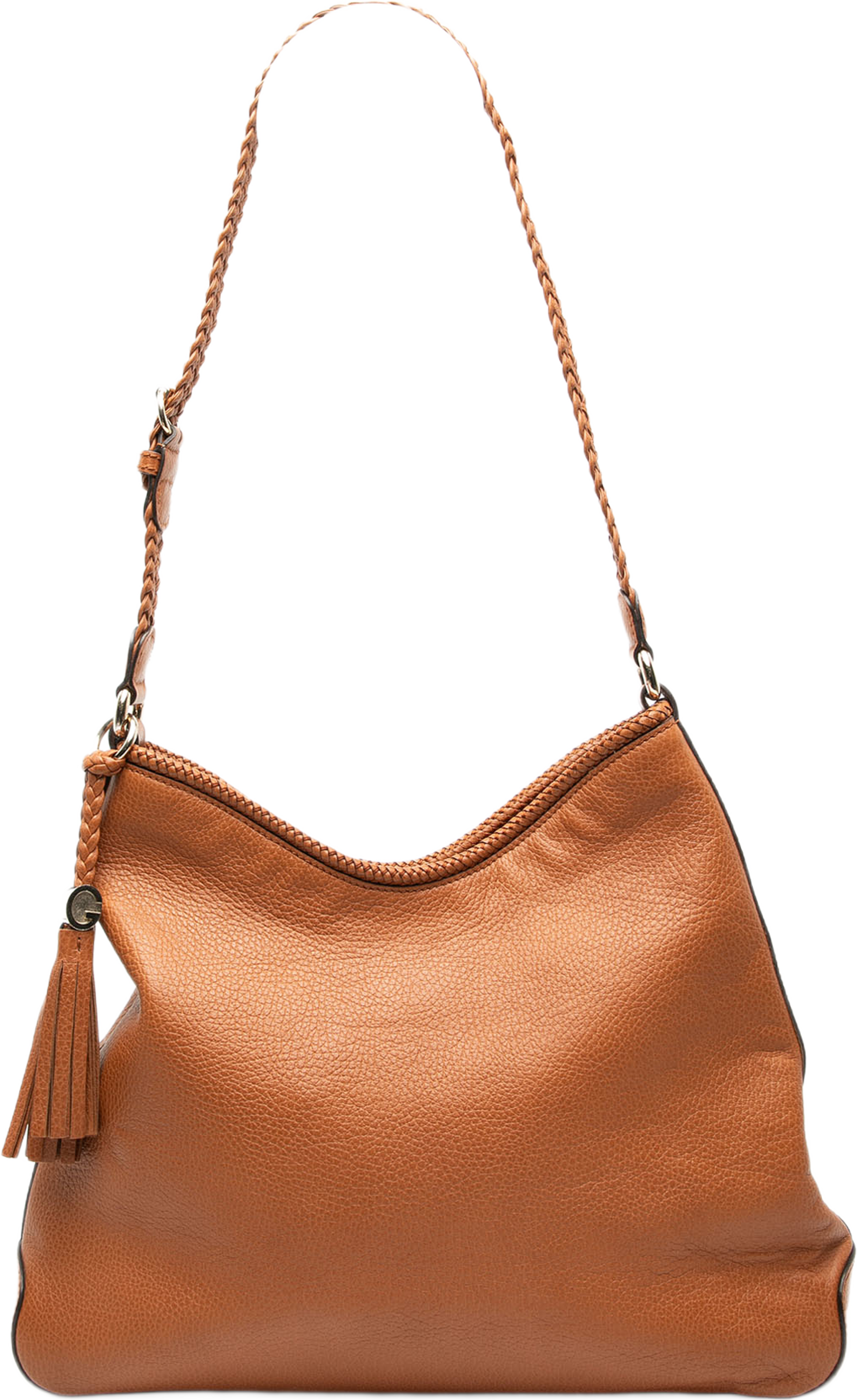 Gucci Medium Leather Marrakech Shoulder Bag, från Luxclusif, i färgen brown. Klicka för att öppna bilden i stort format
