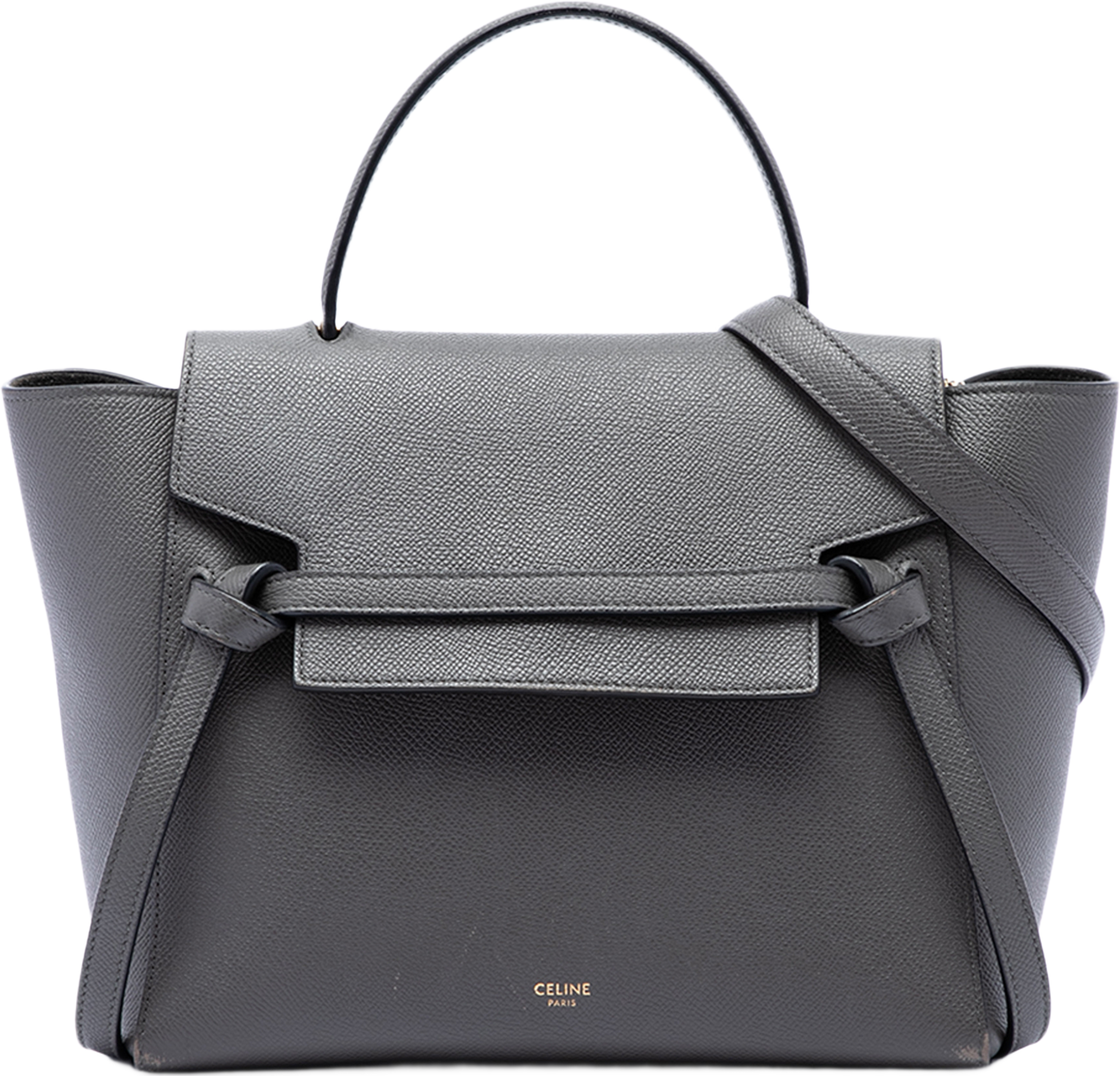 Celine Micro Grained Calfskin Belt Bag, från Luxclusif, i färgen grå. Klicka för att öppna bilden i stort format