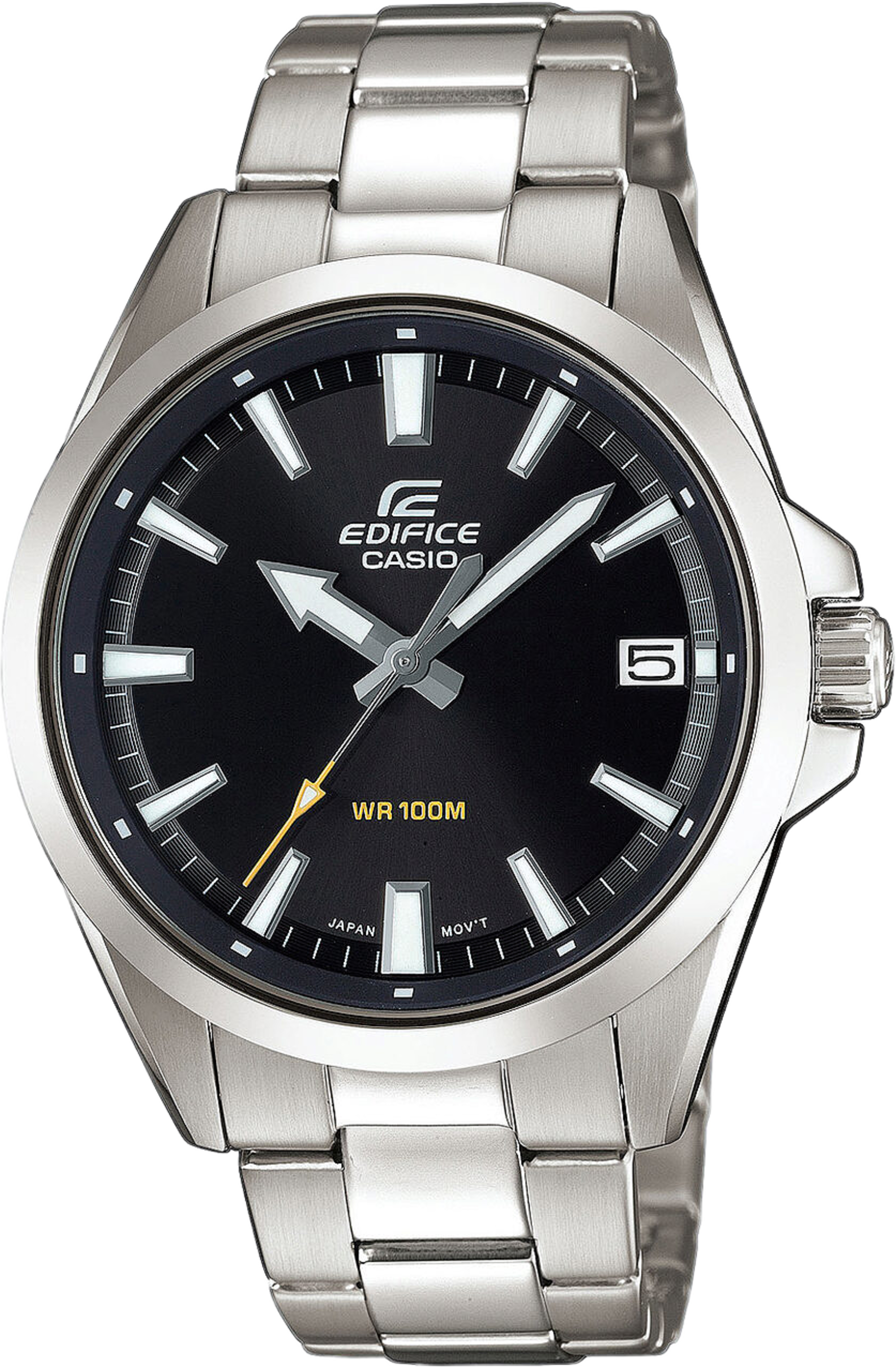 Efv-100d-1avuef, Quartz, 42mm, 10atm, från Casio, i färgen silver. Klicka för att öppna bilden i stort format