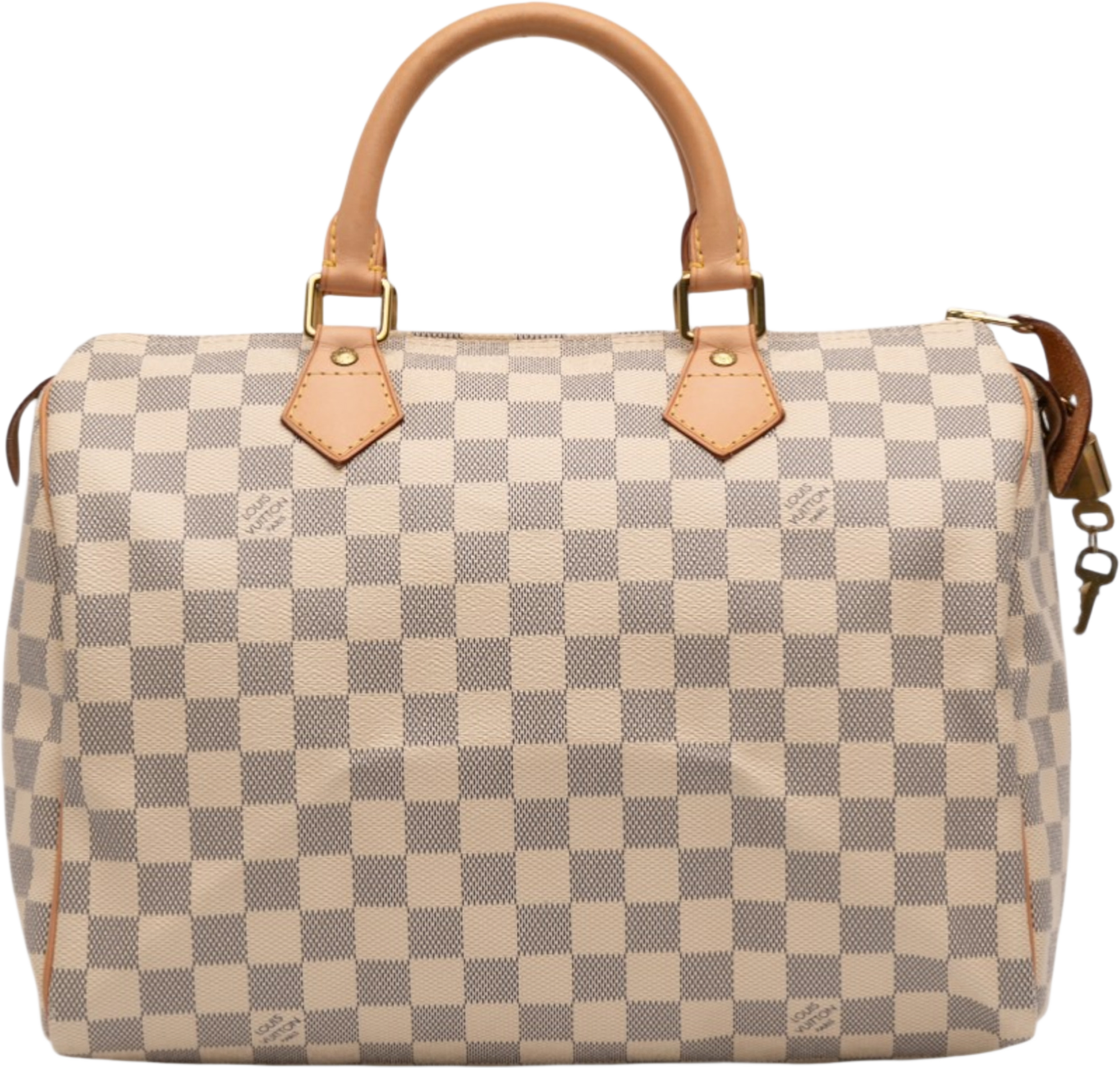 Louis Vuitton Damier Azur Speedy 30, från Luxclusif, i färgen white. Klicka för att öppna bilden i stort format