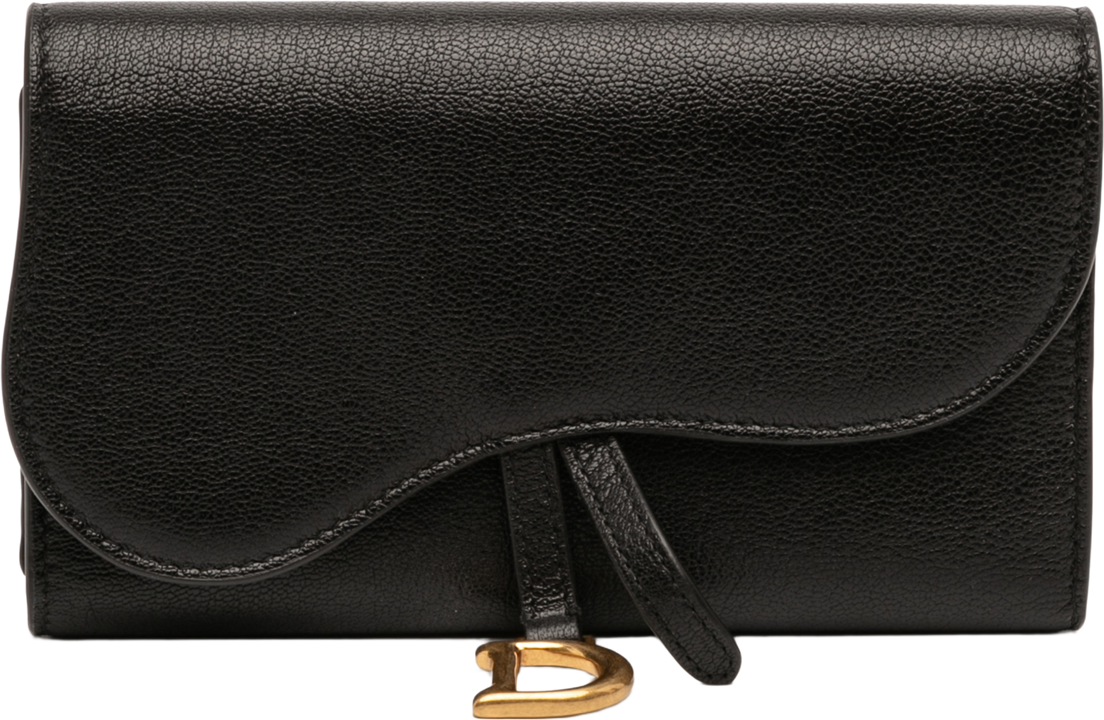 Dior Goatskin Saddle Long Wallet, från Luxclusif, i färgen black. Klicka för att öppna bilden i stort format