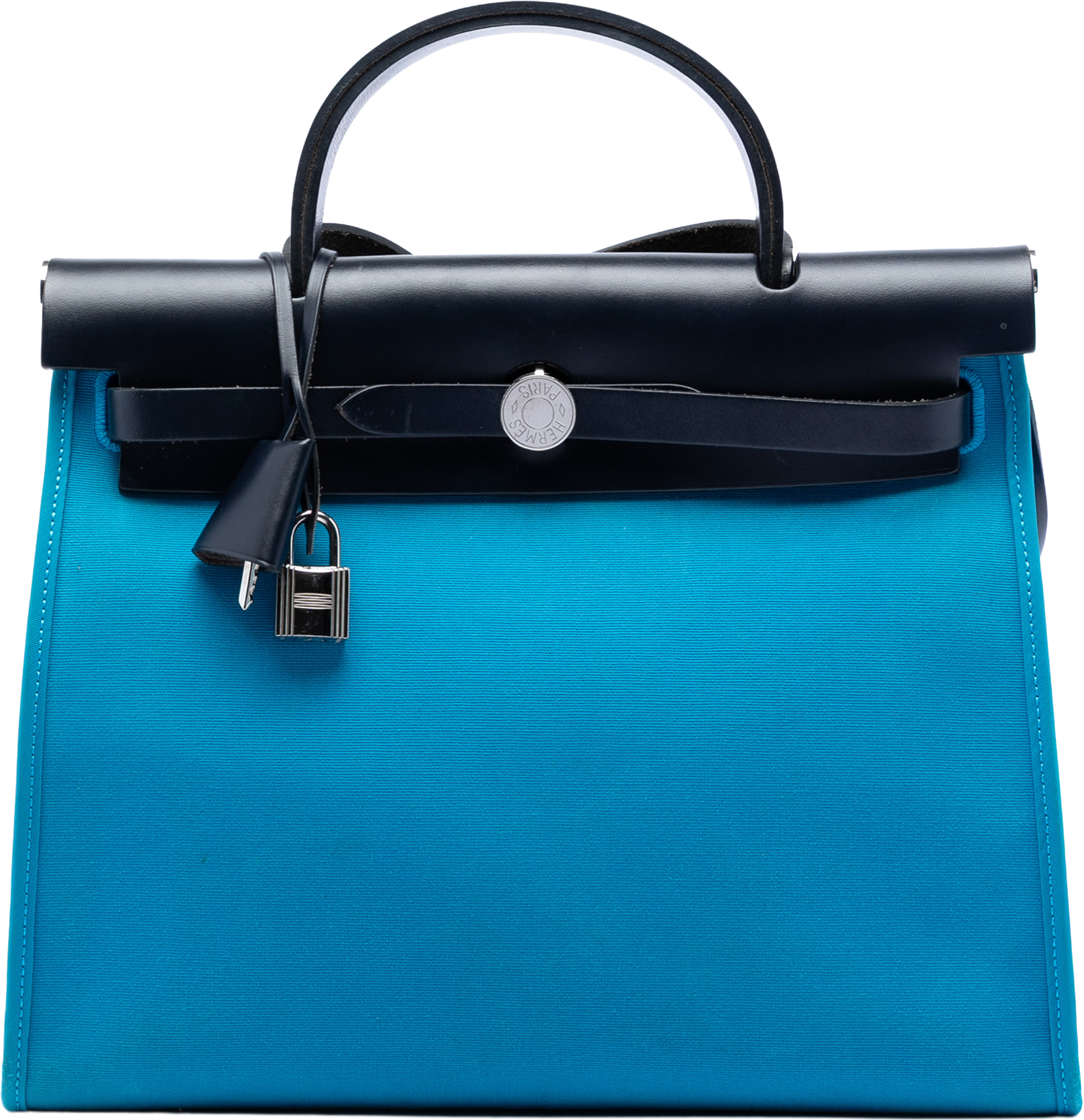 Hermès Toile Herbag Zip 31, från Luxclusif, i färgen blue. Klicka för att öppna bilden i stort format