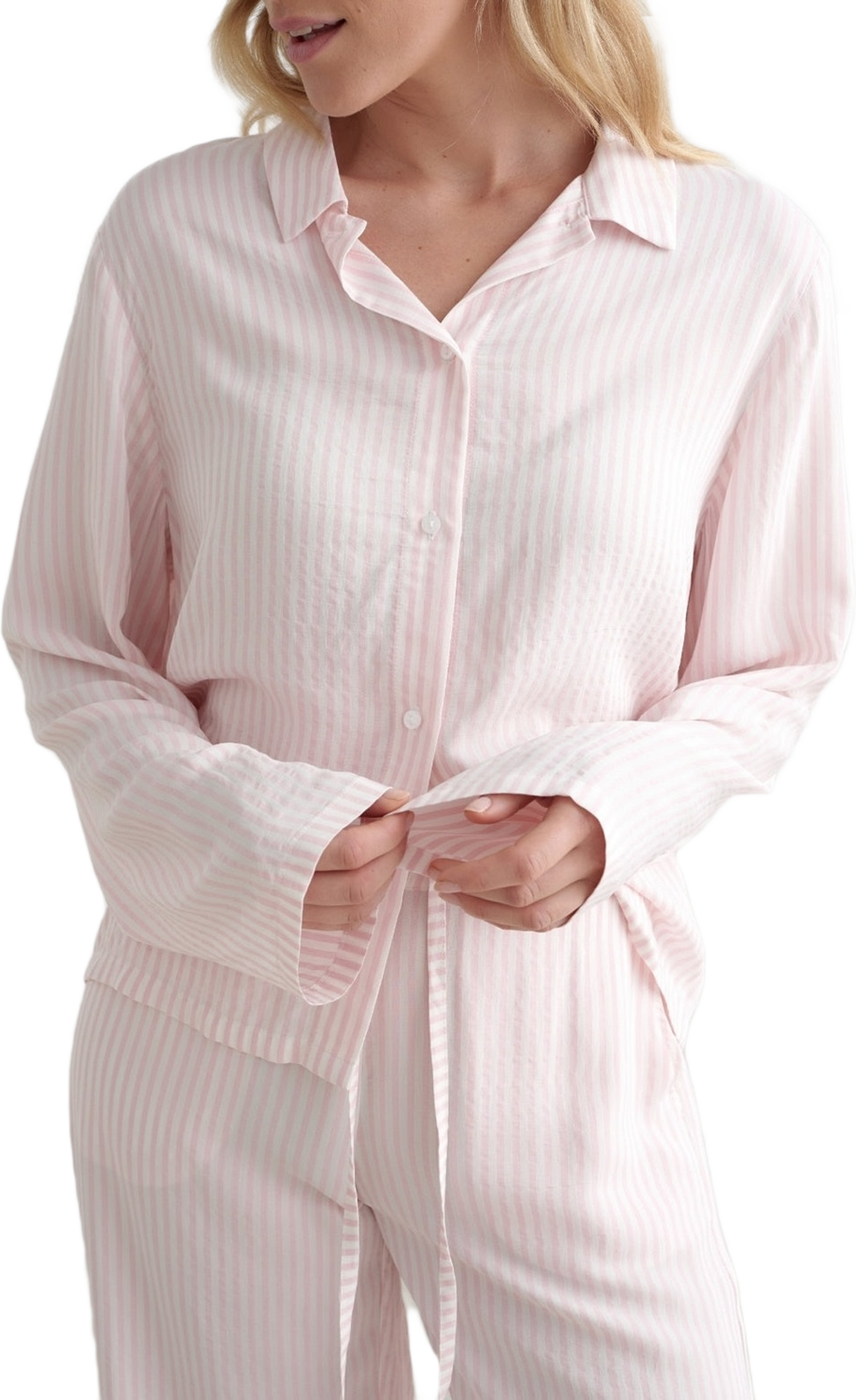 Winter Bloom Stripe Pyjama Shirt