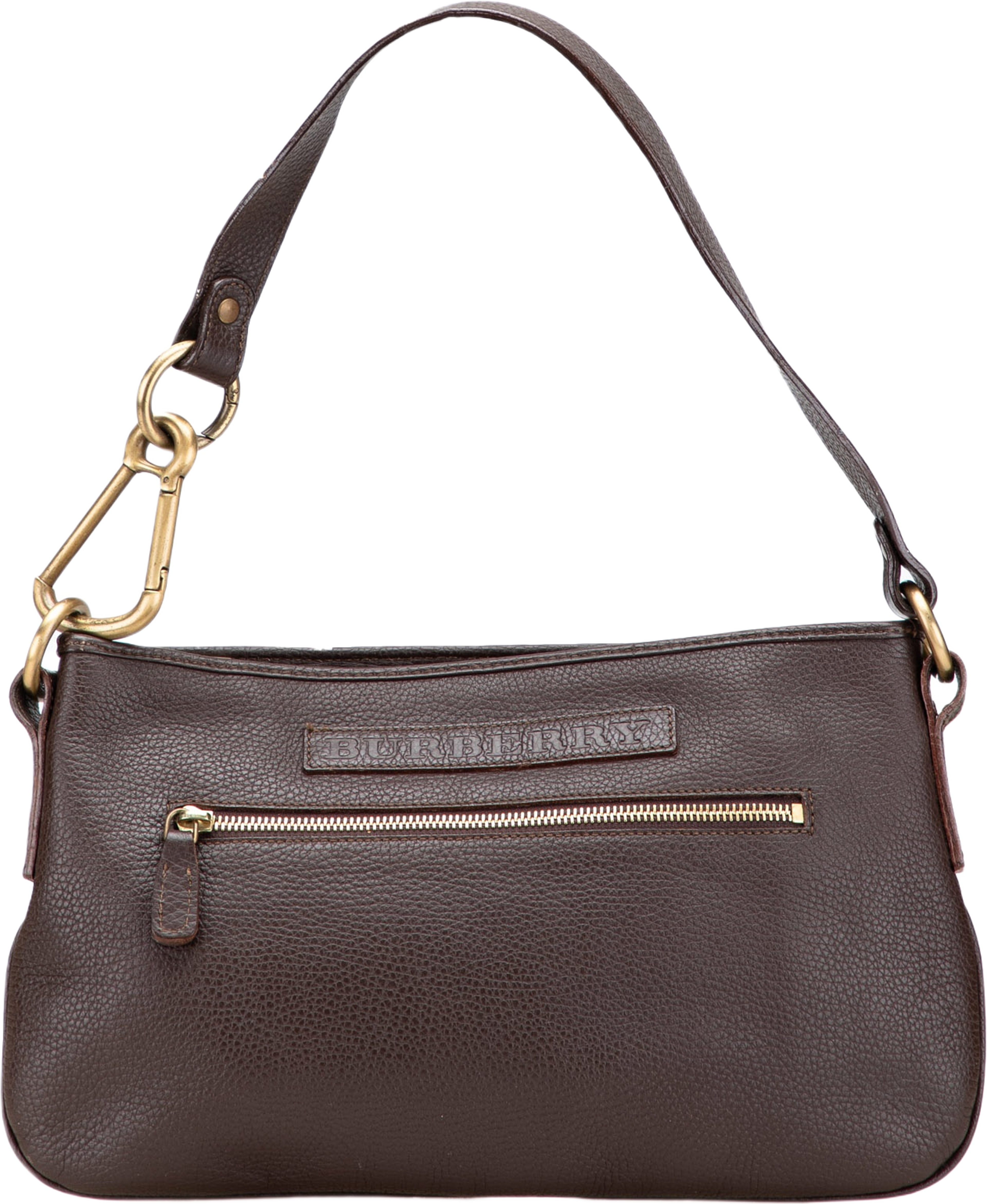 Burberry Leather Shoulder Bag, från Luxclusif, i färgen dark brown. Klicka för att öppna bilden i stort format