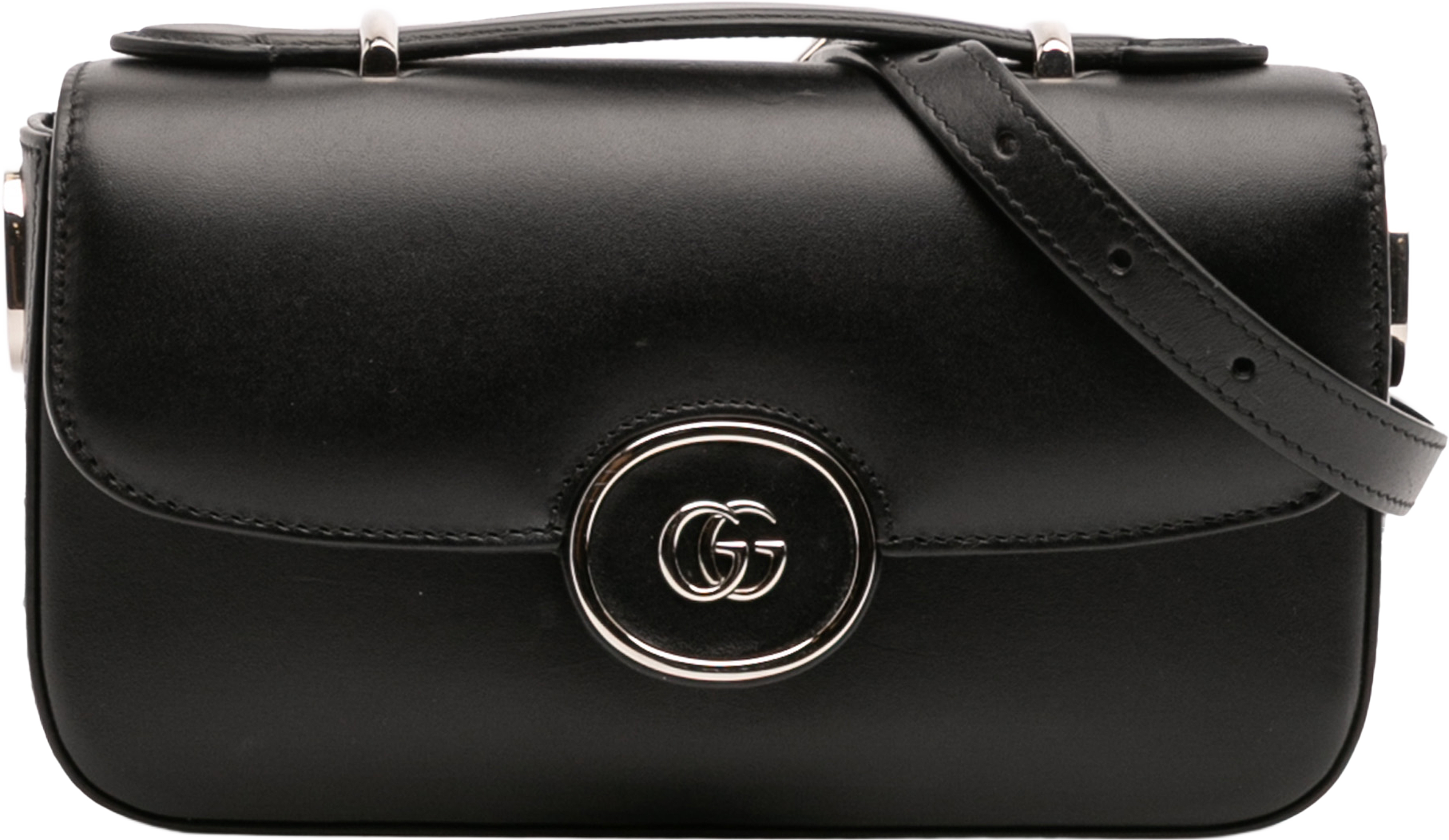 Gucci Mini Leather Petite Gg Satchel, från Luxclusif, i färgen black. Klicka för att öppna bilden i stort format