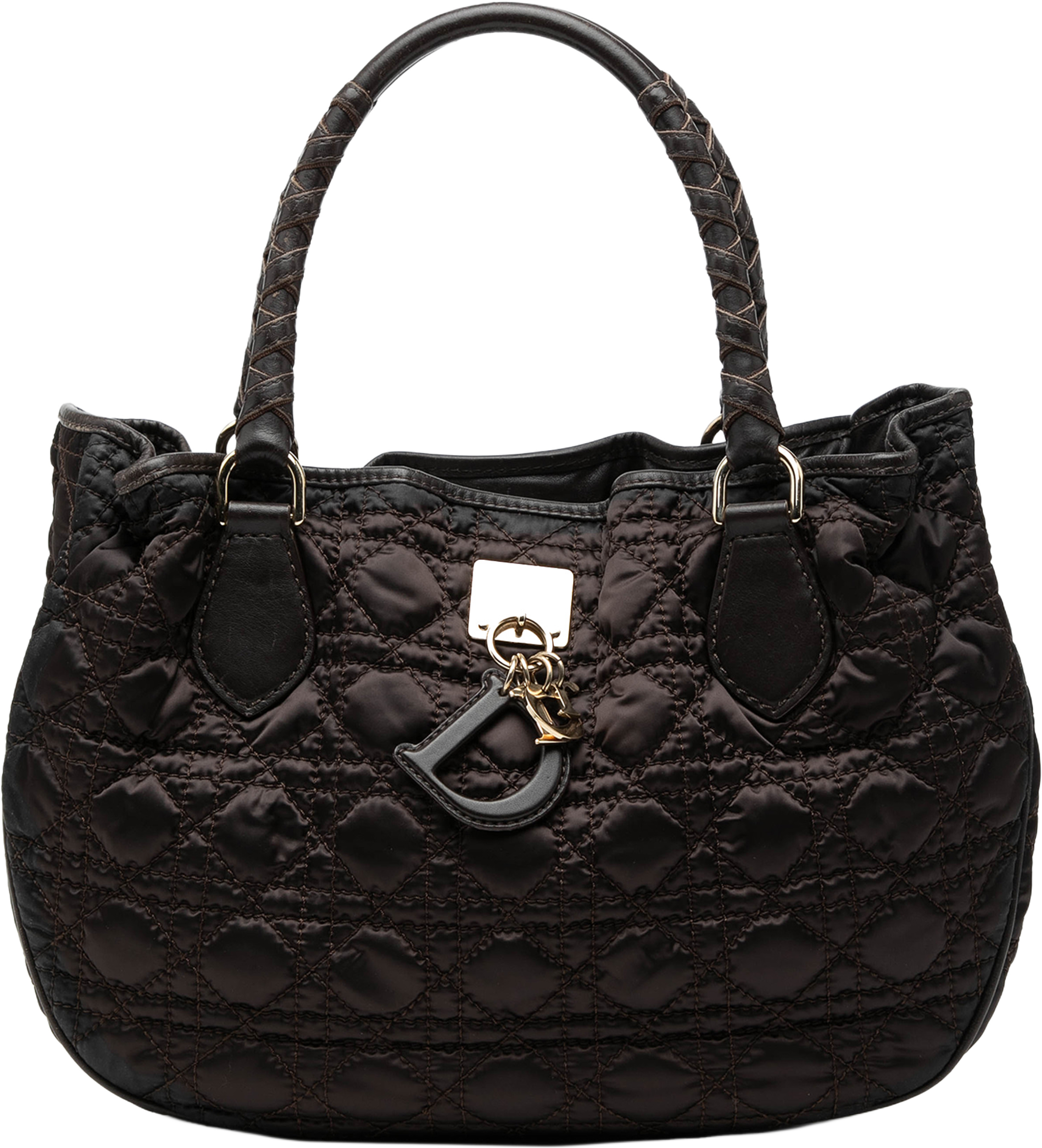 Dior Nylon Cannage Lovely Handbag, från Luxclusif, i färgen dark brown. Klicka för att öppna bilden i stort format