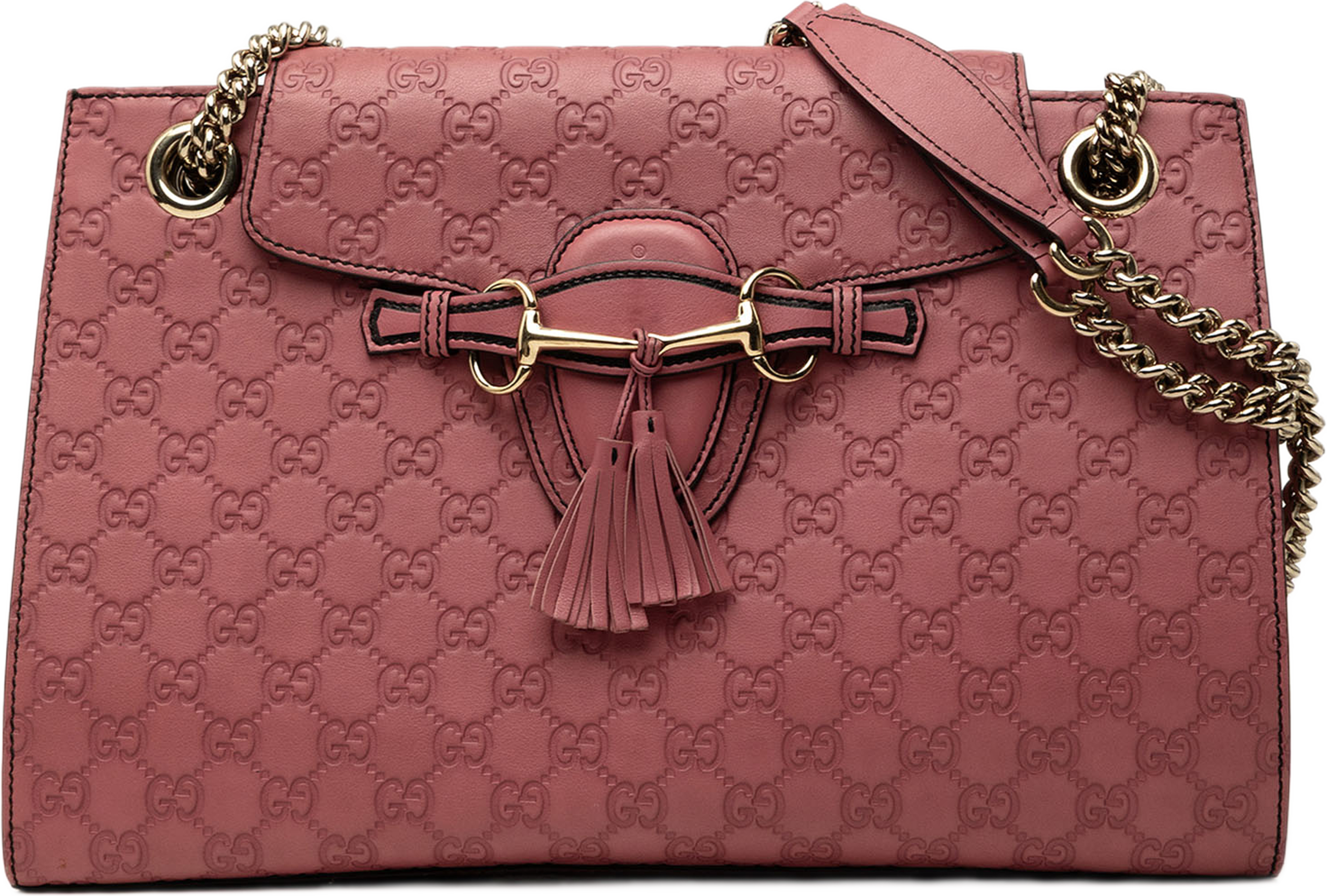 Gucci Large Guccissima Emily Shoulder Bag, från Luxclusif, i färgen rosa. Klicka för att öppna bilden i stort format
