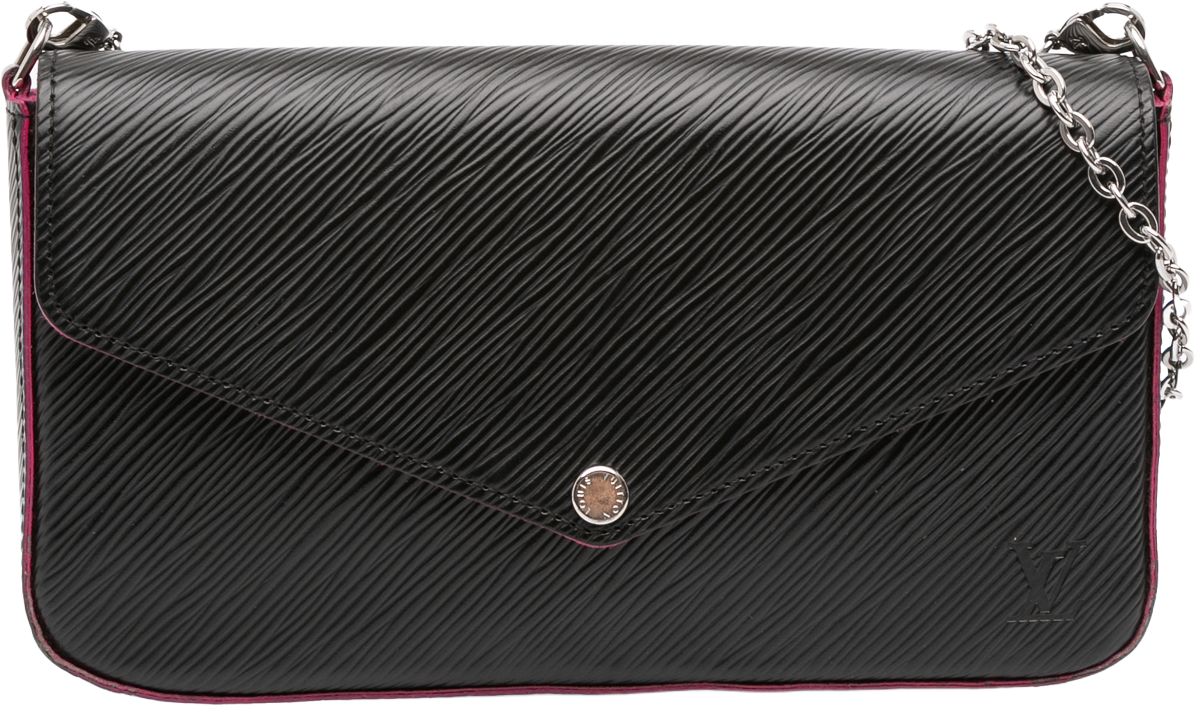 Louis Vuitton Epi Pochette Felicie, från Luxclusif, i färgen black. Klicka för att öppna bilden i stort format