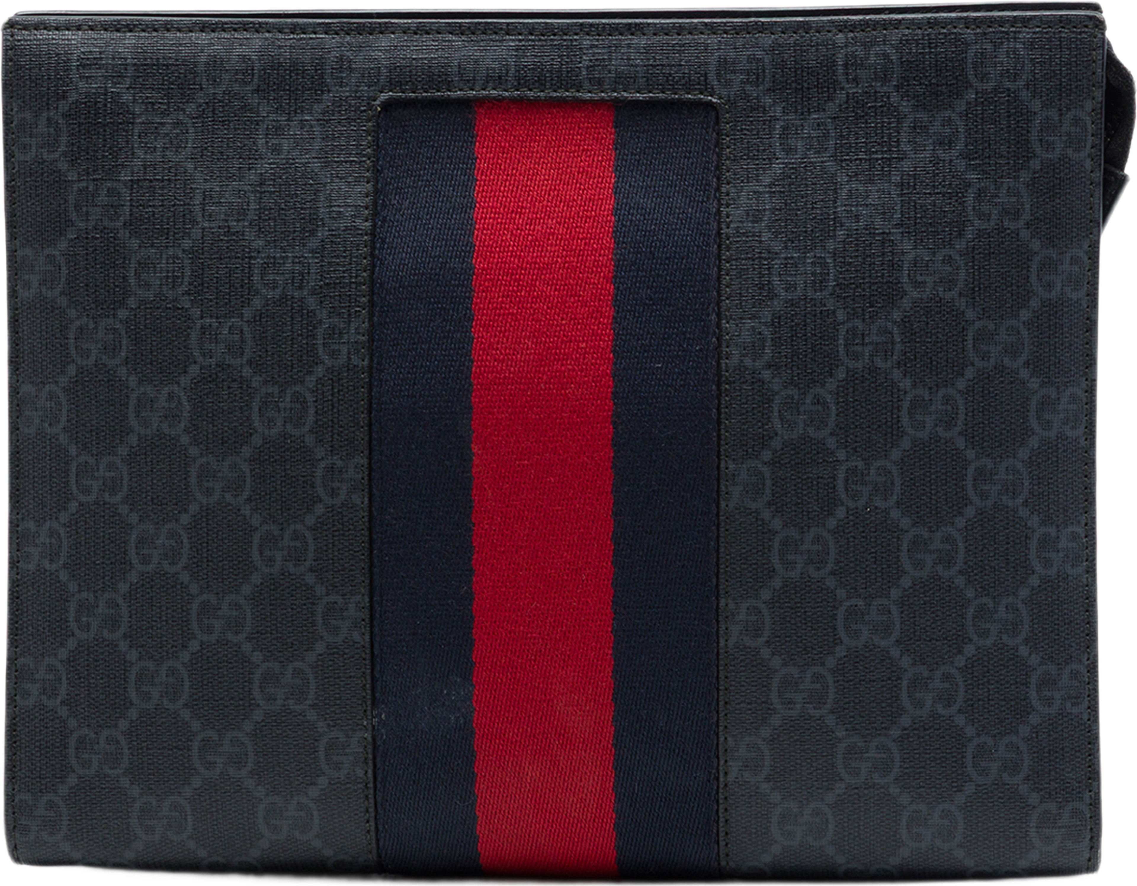 Gucci Gg Supreme Web Clutch, från Luxclusif, i färgen svart. Klicka för att öppna bilden i stort format