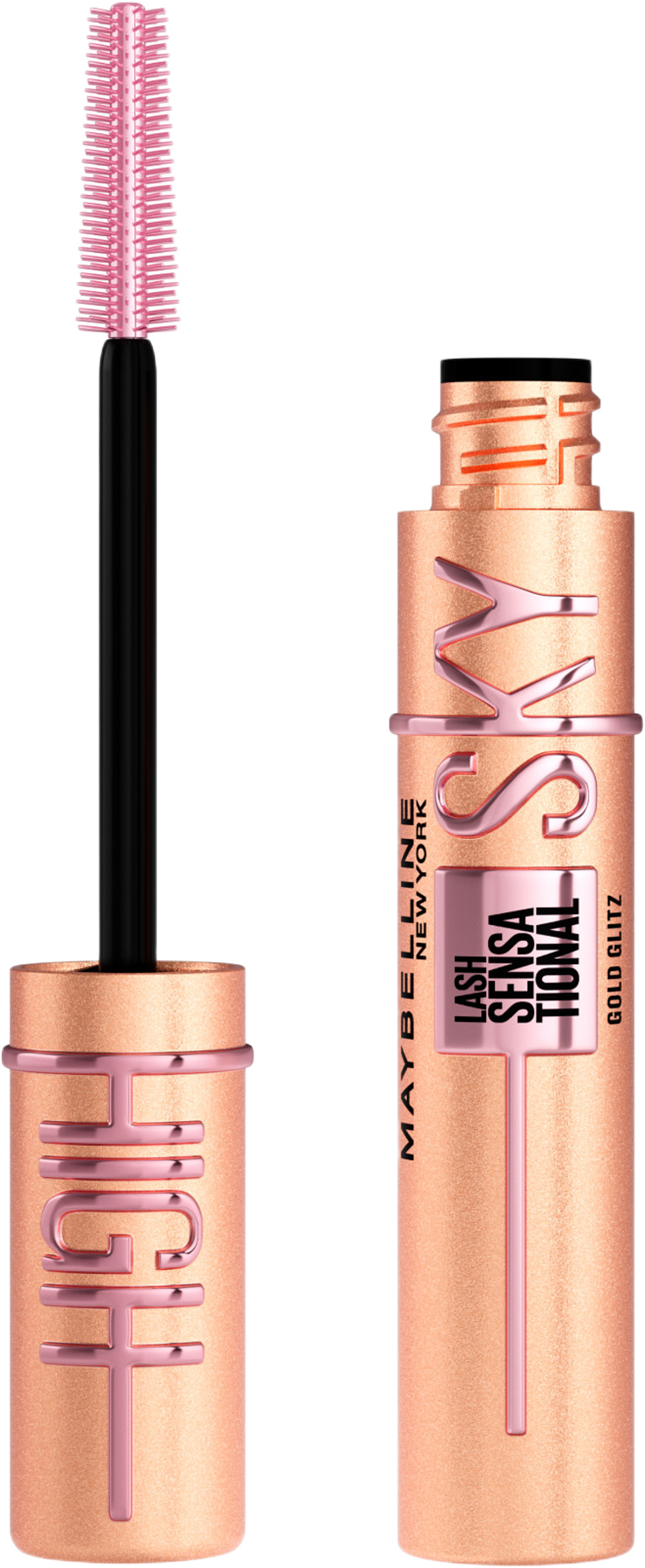 Lash Sensational Sky High Mascara Gold Glitz, från Maybelline, i färgen Rose Gold Glitz. Klicka för att öppna bilden i stort format