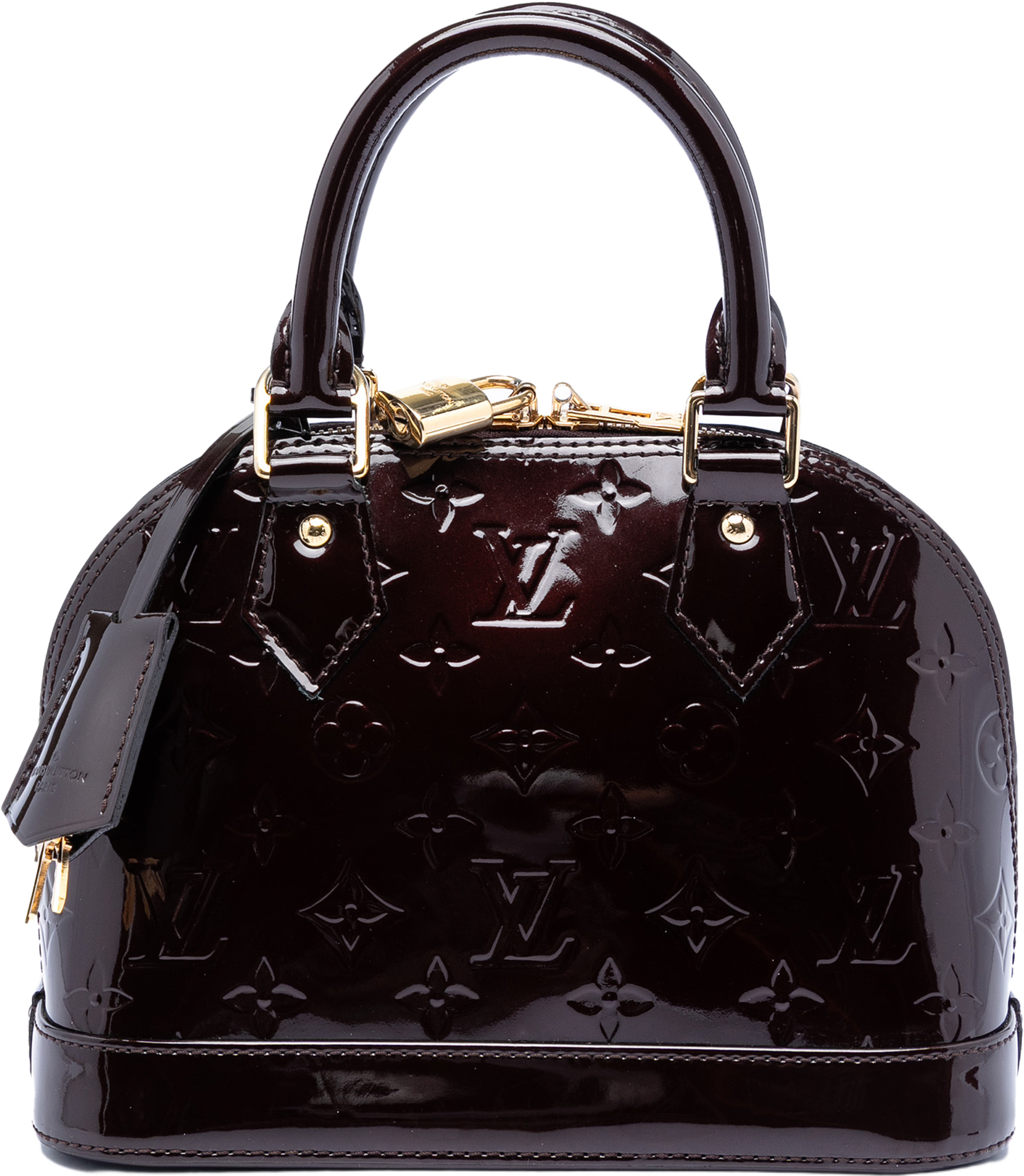 Louis Vuitton Monogram Vernis Alma Bb, från Luxclusif, i färgen purple. Klicka för att öppna bilden i stort format