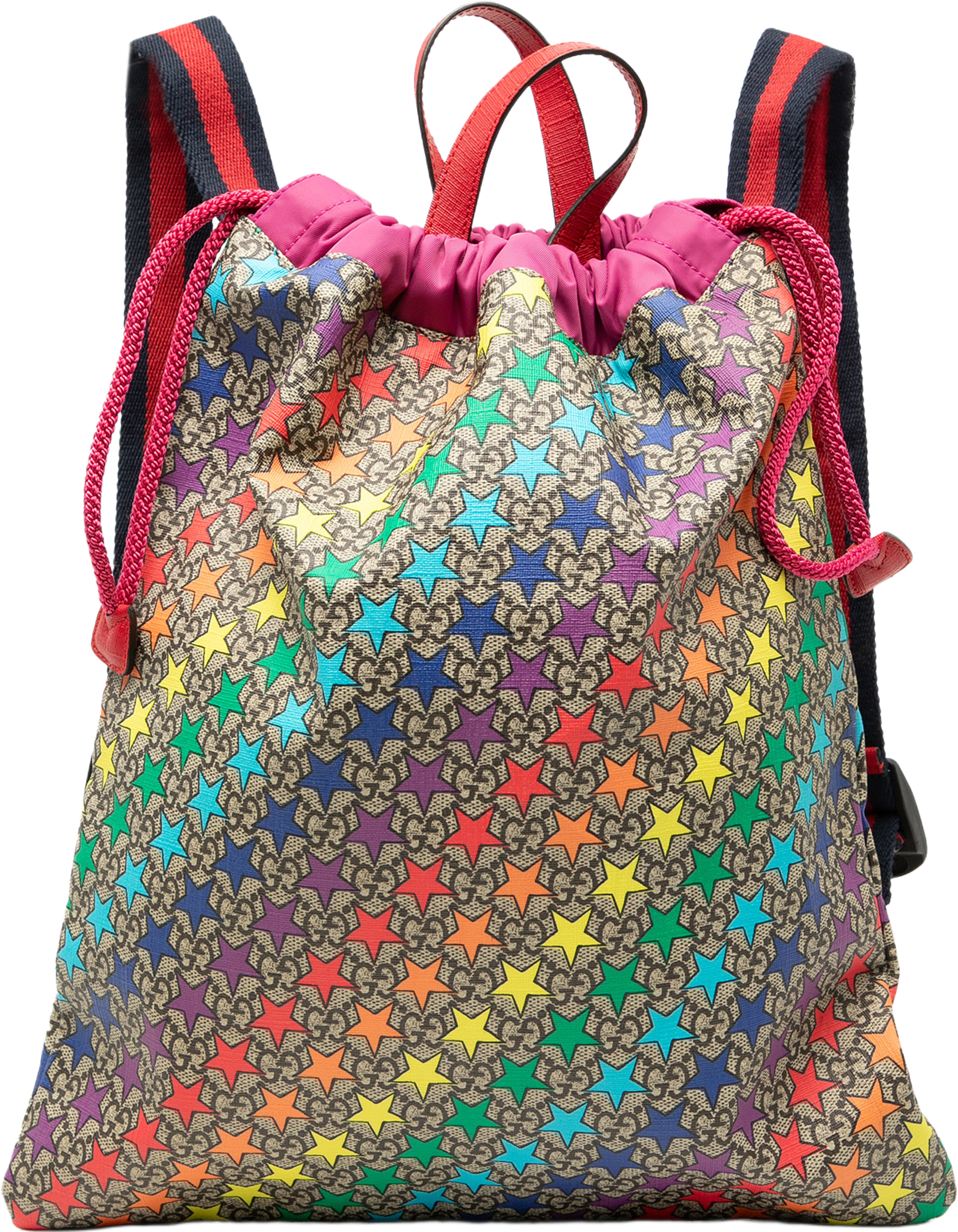 Gucci Gg Supreme Web Star Print Childrens Backpack, från Luxclusif, i färgen beige. Klicka för att öppna bilden i stort format