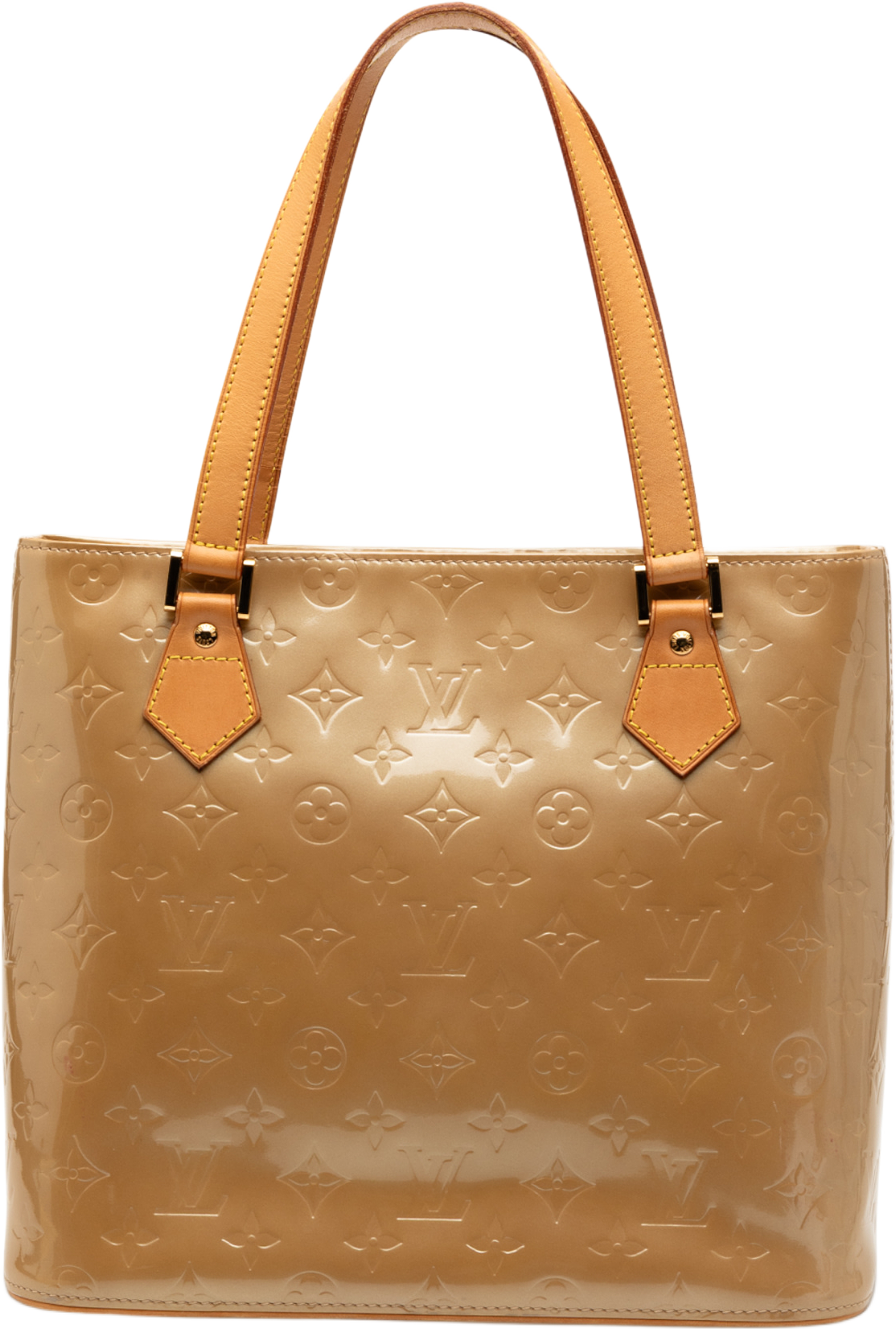 Louis Vuitton Monogram Vernis Houston, från Luxclusif, i färgen beige. Klicka för att öppna bilden i stort format